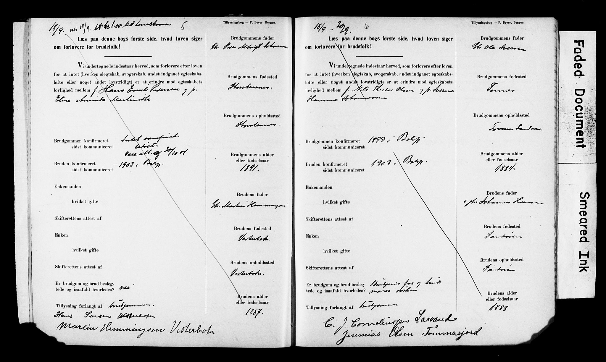 Balsfjord sokneprestembete, AV/SATØ-S-1303/H/Hd/L0032: Banns register no. 32, 1907-1910