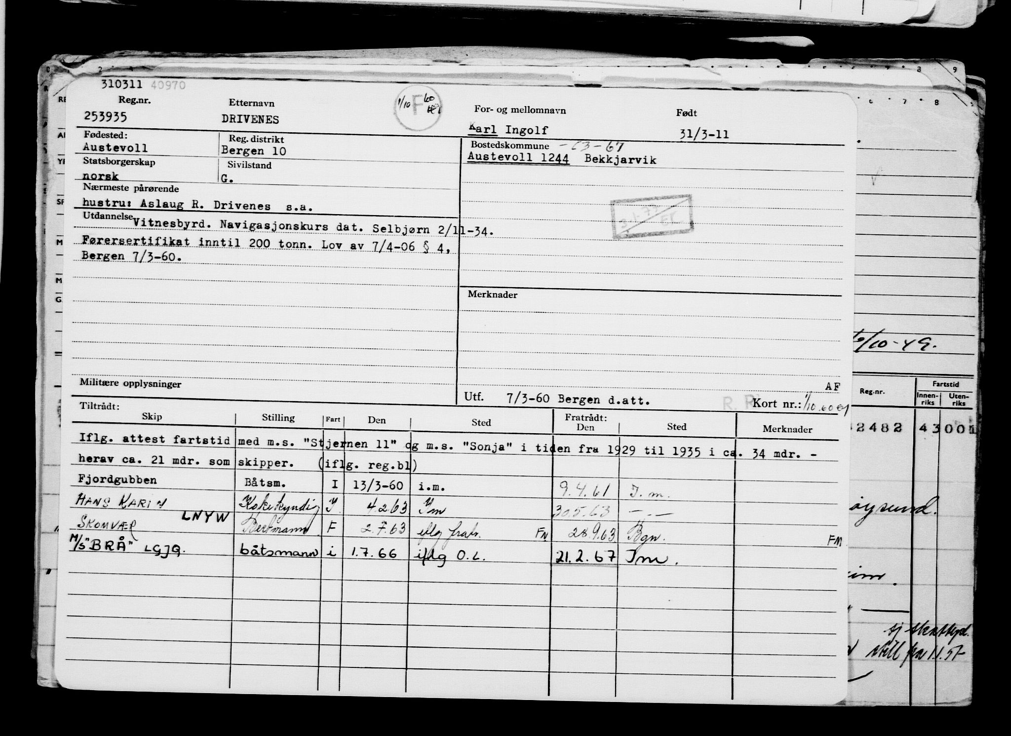 Direktoratet for sjømenn, AV/RA-S-3545/G/Gb/L0094: Hovedkort, 1911, p. 904