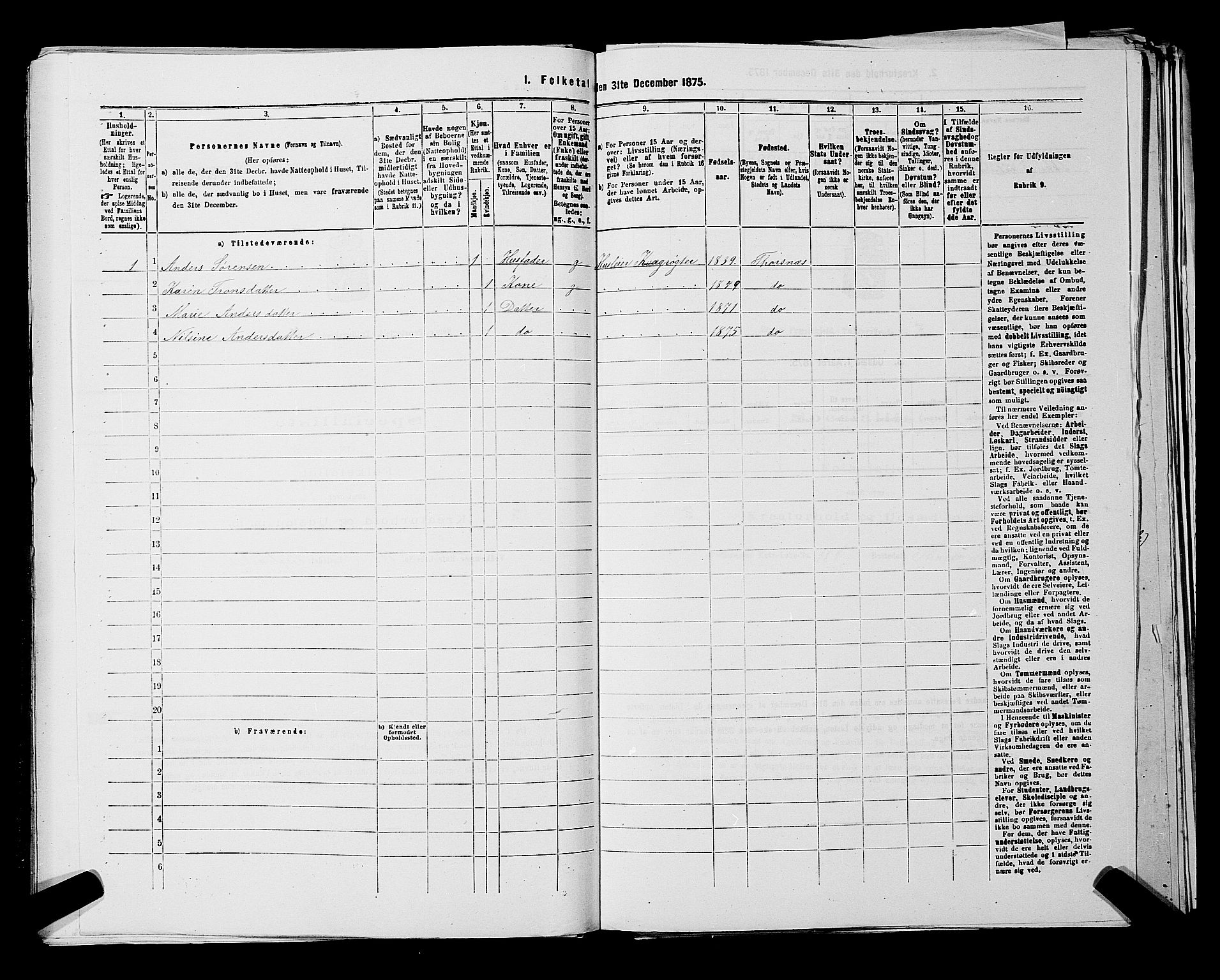 RA, 1875 census for 0113P Borge, 1875, p. 1098