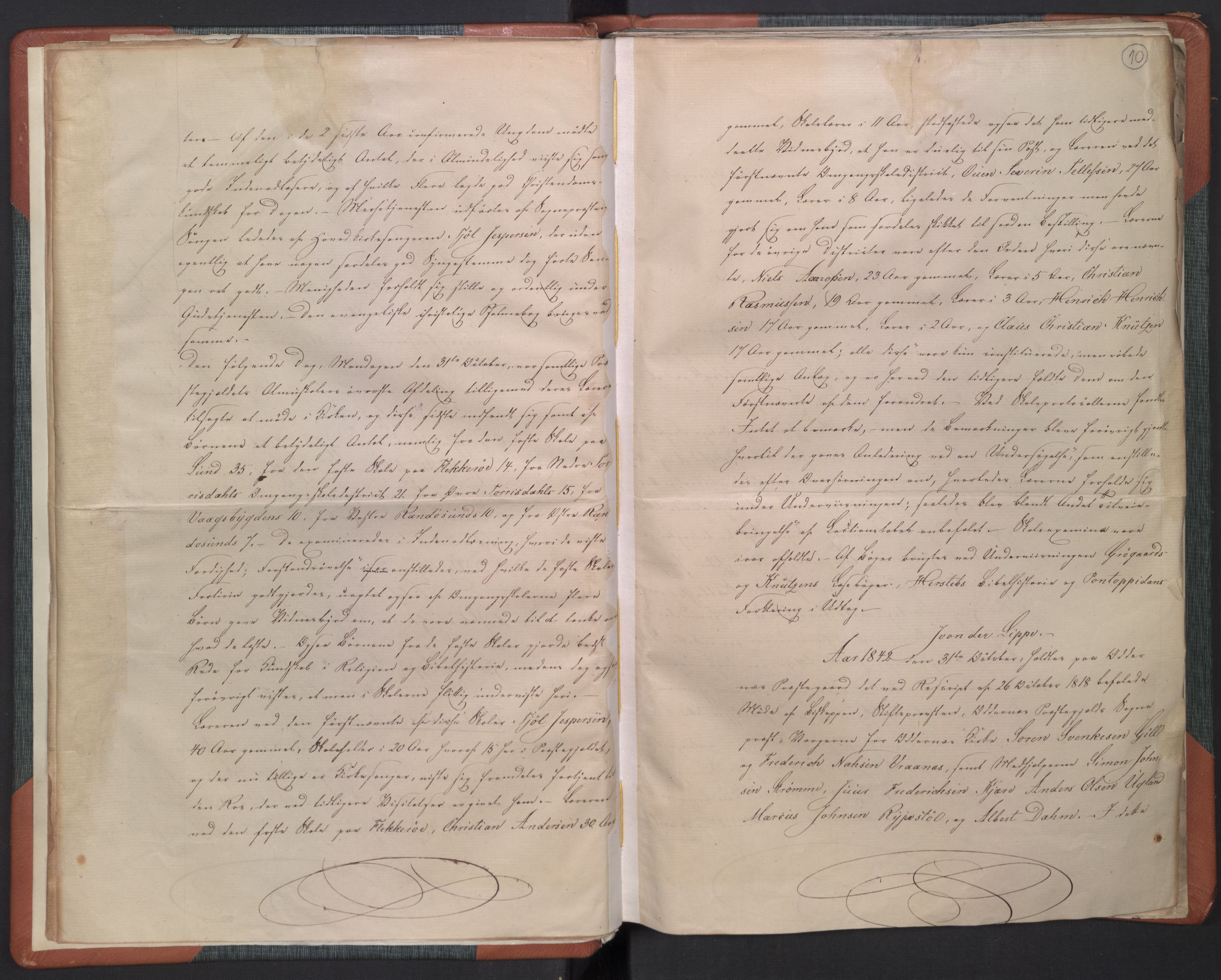 Kirke- og undervisningsdepartementet, Kontoret  for kirke og geistlighet A, AV/RA-S-1007/D/Dc/L0358: Visitasberetninger. Kristiansand stift, 1843-1844, p. 9b-10a