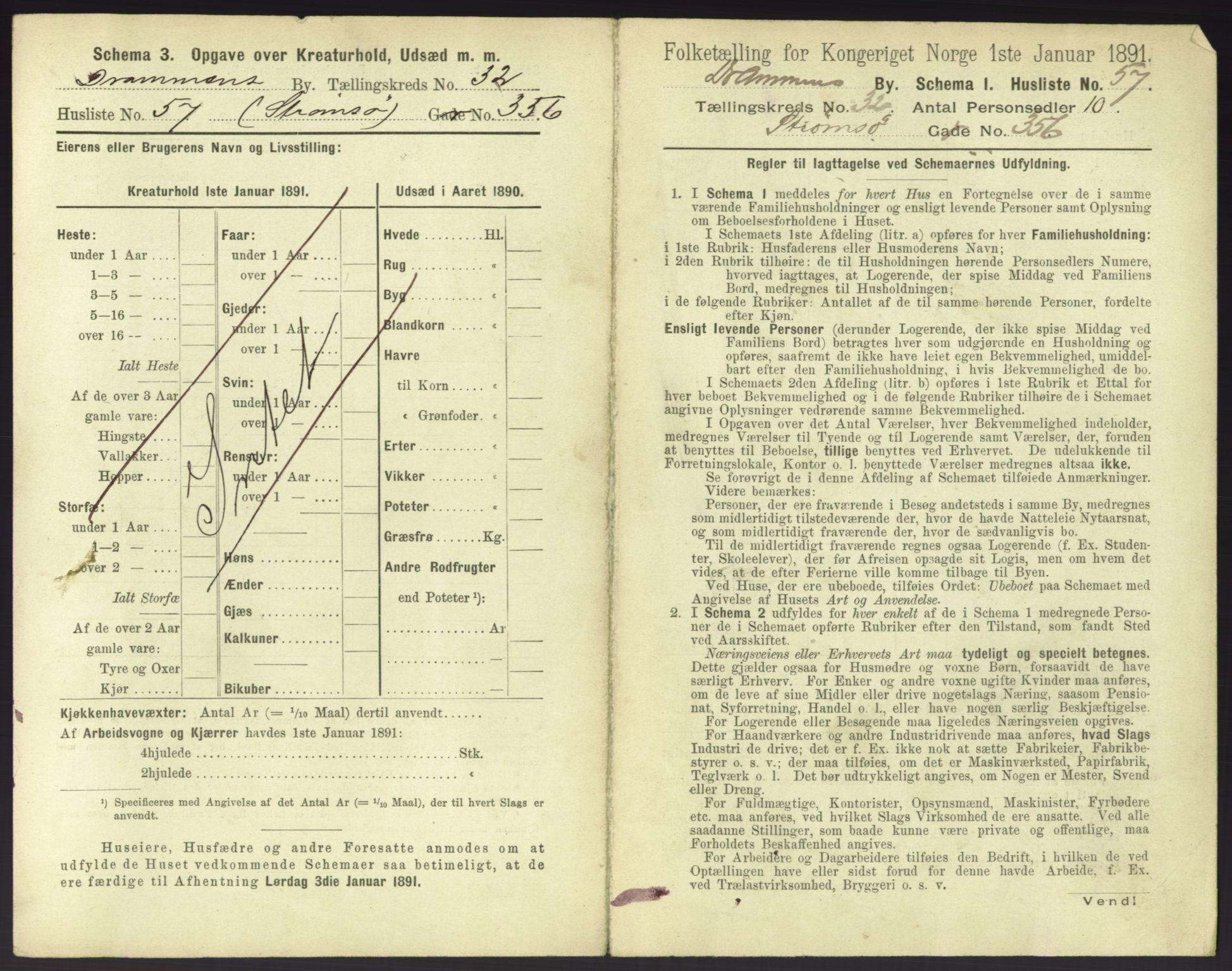 RA, 1891 census for 0602 Drammen, 1891, p. 2865