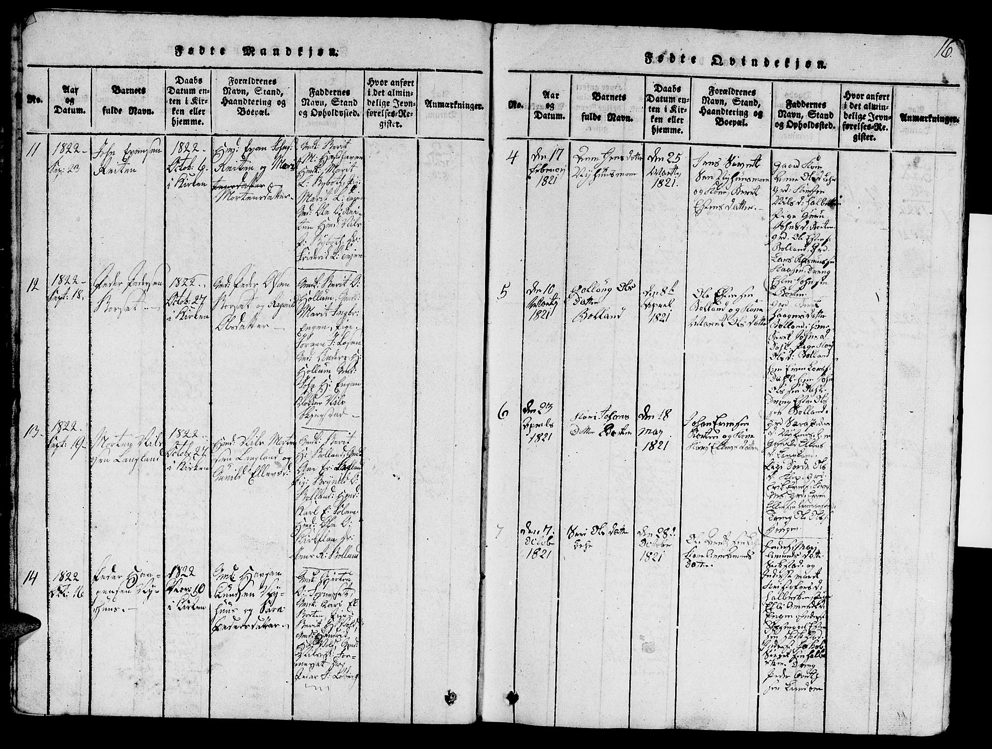 Ministerialprotokoller, klokkerbøker og fødselsregistre - Sør-Trøndelag, AV/SAT-A-1456/693/L1121: Parish register (copy) no. 693C02, 1816-1869, p. 16