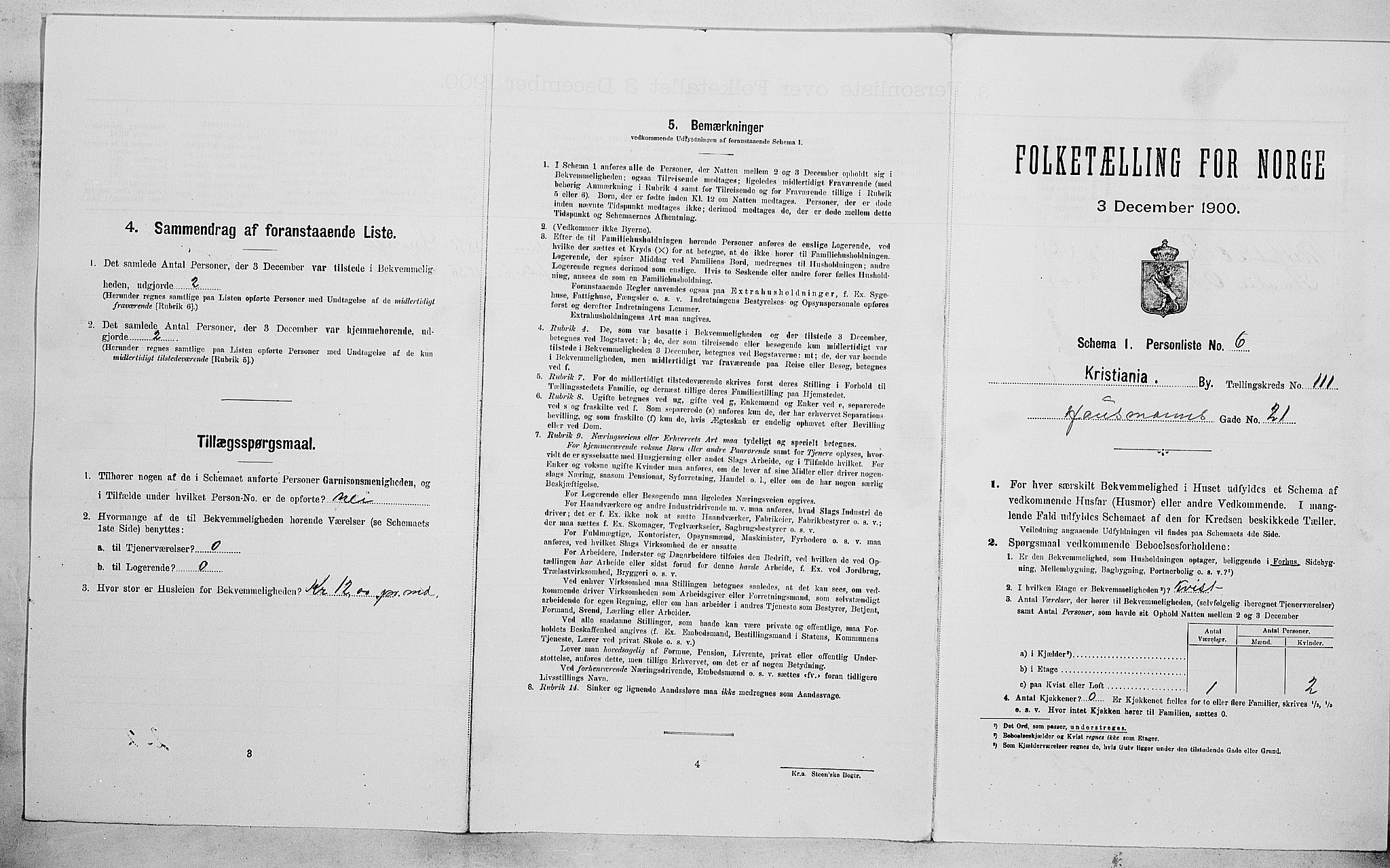 SAO, 1900 census for Kristiania, 1900, p. 33338