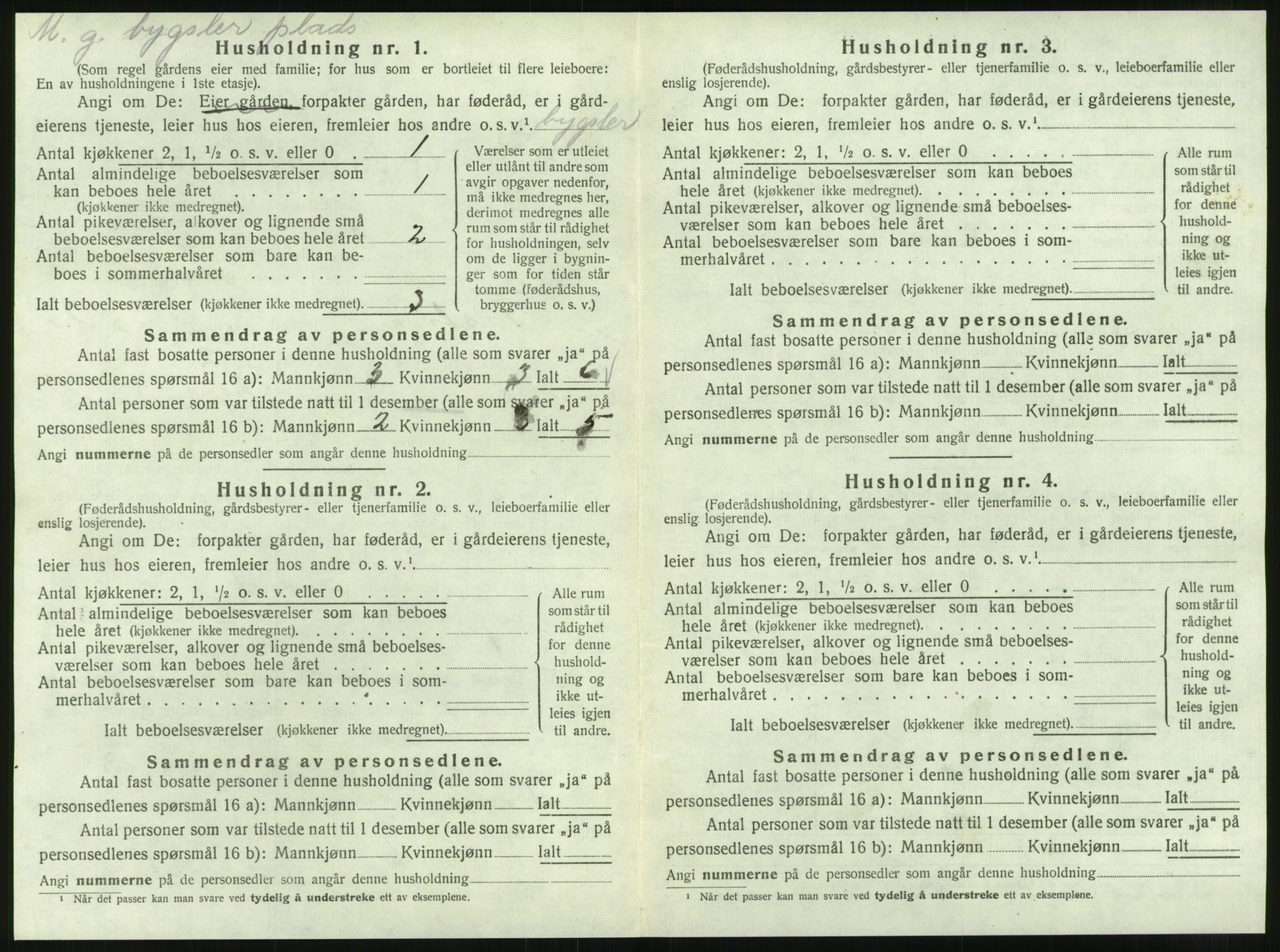 SAT, 1920 census for Tustna, 1920, p. 96