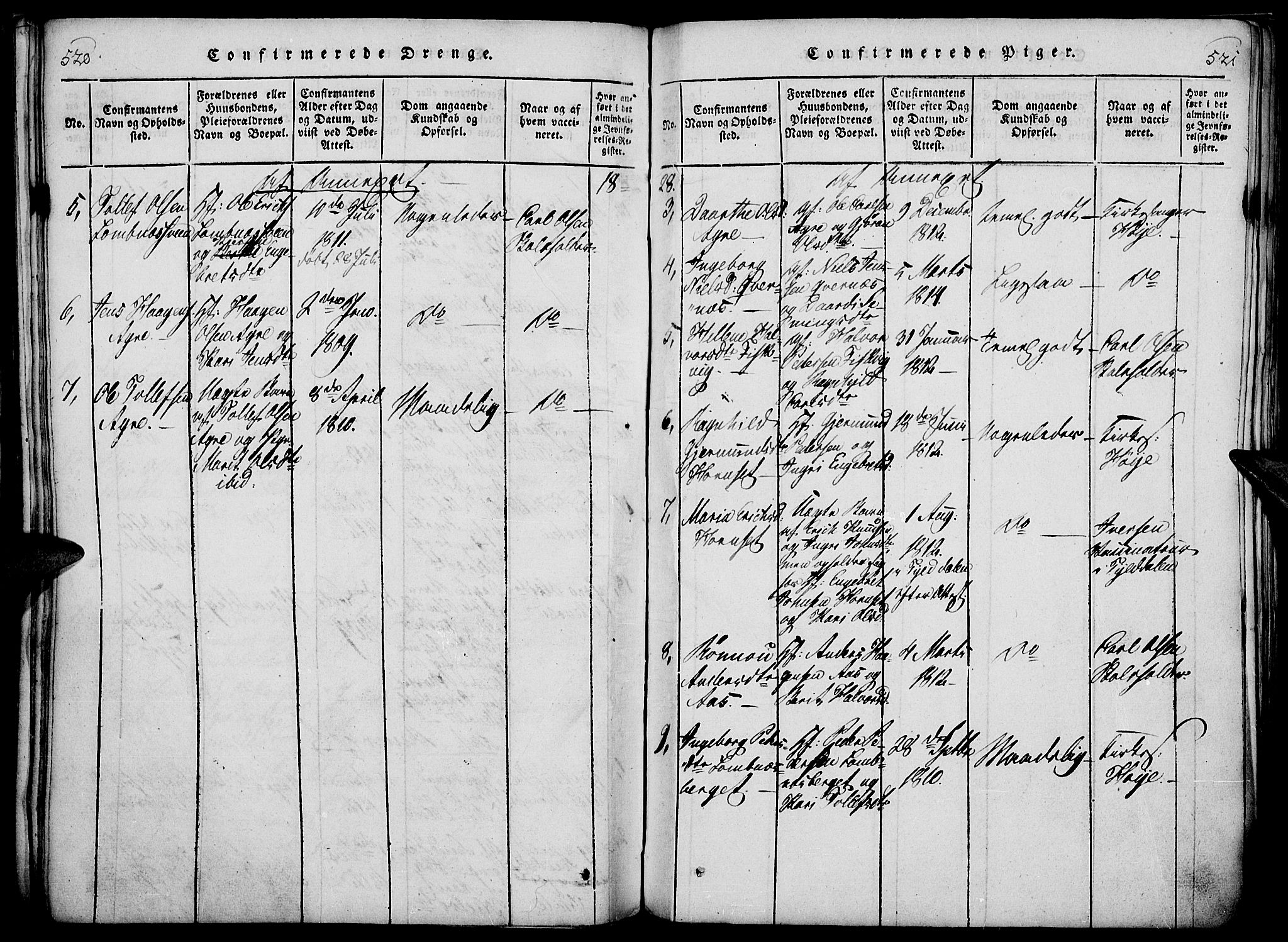 Rendalen prestekontor, AV/SAH-PREST-054/H/Ha/Haa/L0003: Parish register (official) no. 3, 1815-1829, p. 520-521