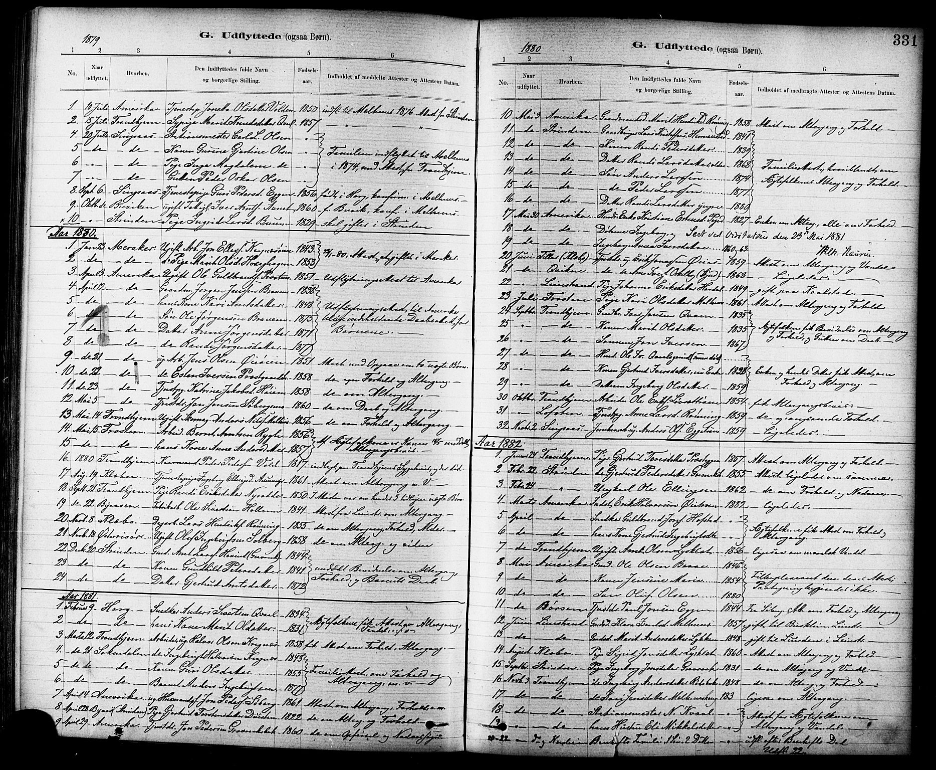 Ministerialprotokoller, klokkerbøker og fødselsregistre - Sør-Trøndelag, SAT/A-1456/691/L1094: Parish register (copy) no. 691C05, 1879-1911, p. 331