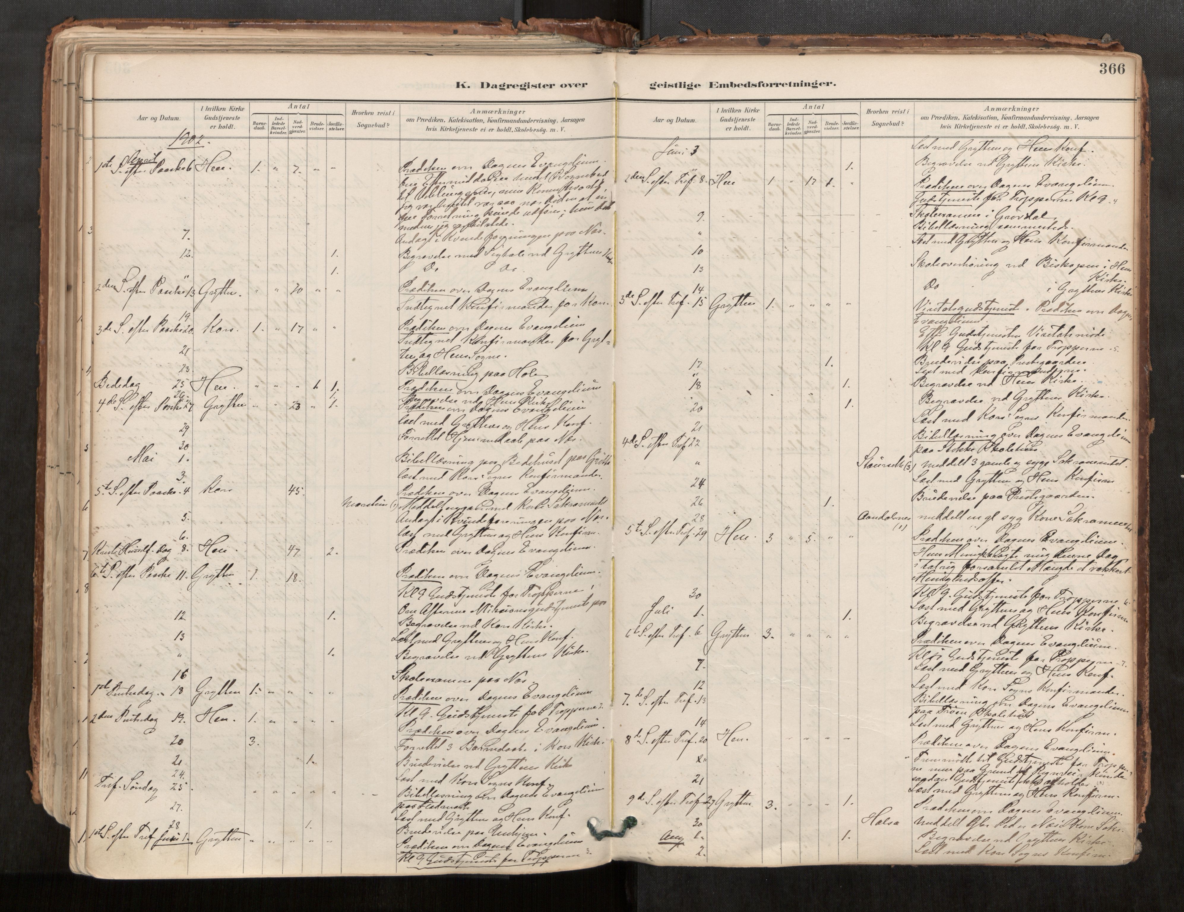 Ministerialprotokoller, klokkerbøker og fødselsregistre - Møre og Romsdal, AV/SAT-A-1454/544/L0585: Parish register (official) no. 544A06, 1887-1924, p. 366