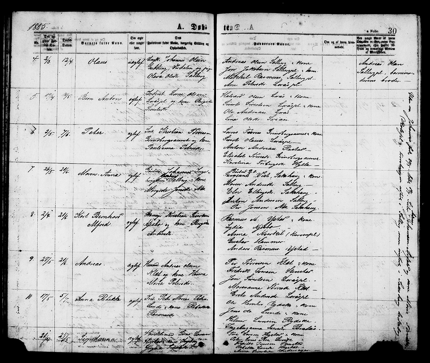 Ministerialprotokoller, klokkerbøker og fødselsregistre - Nord-Trøndelag, SAT/A-1458/731/L0311: Parish register (copy) no. 731C02, 1875-1911, p. 30