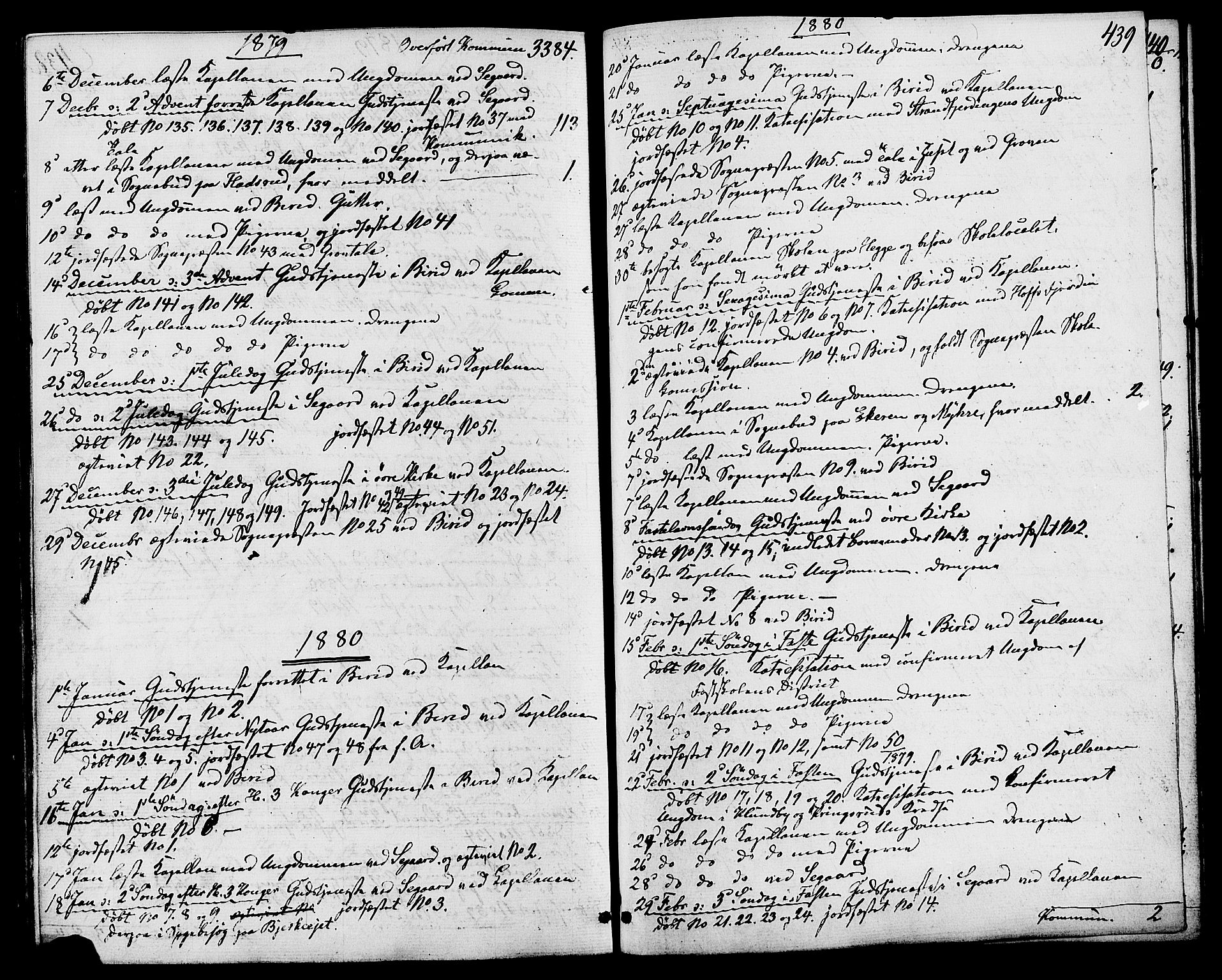 Biri prestekontor, AV/SAH-PREST-096/H/Ha/Haa/L0006: Parish register (official) no. 6, 1877-1886, p. 439