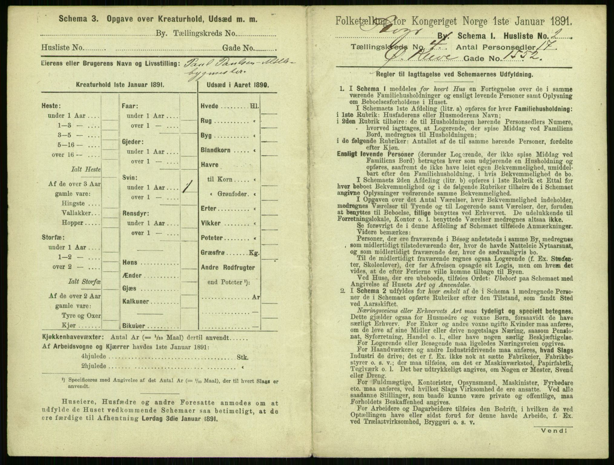 RA, 1891 census for 1103 Stavanger, 1891, p. 667