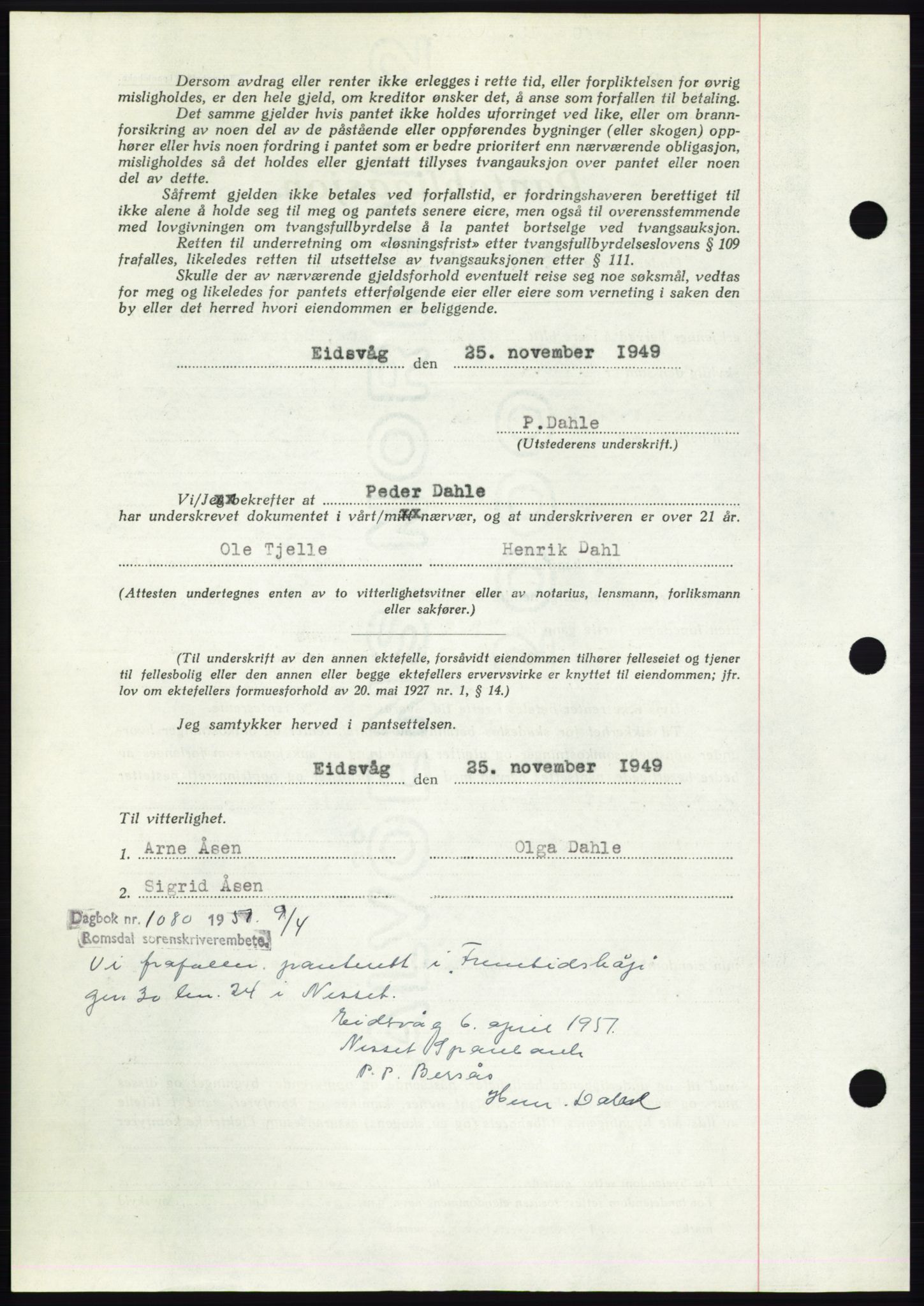 Romsdal sorenskriveri, AV/SAT-A-4149/1/2/2C: Mortgage book no. B5, 1949-1950, Diary no: : 3531/1949