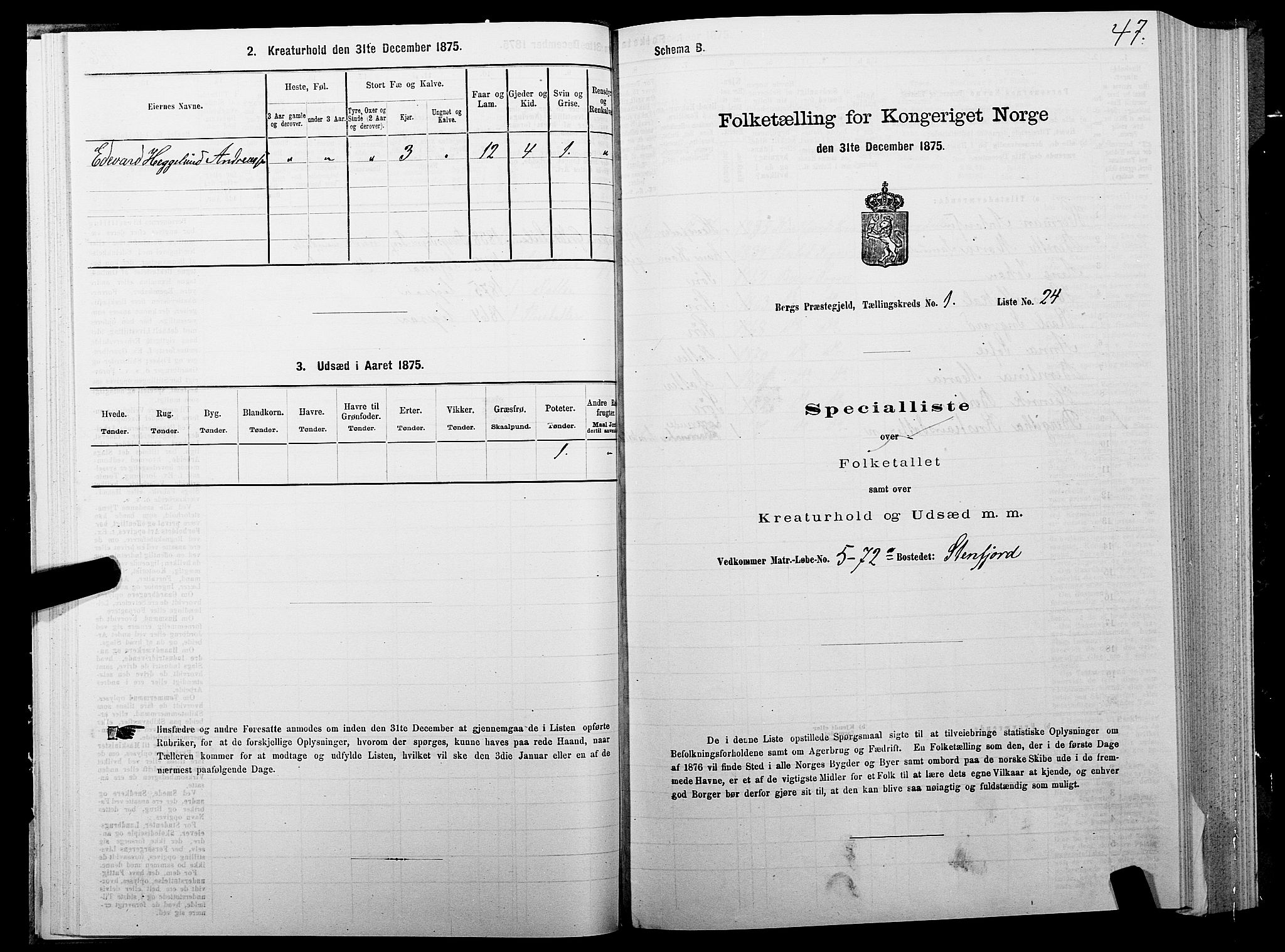 SATØ, 1875 census for 1929P Berg, 1875, p. 1047