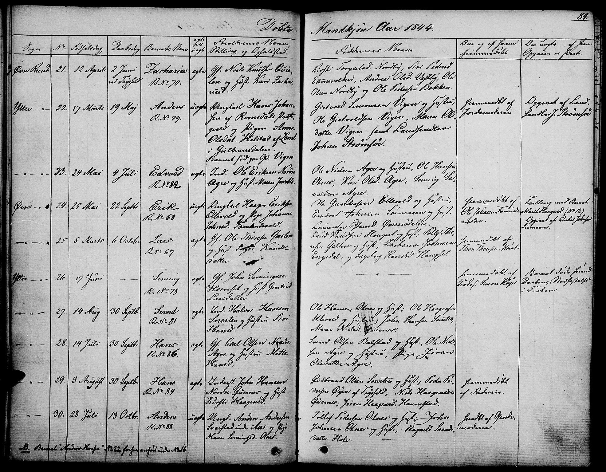 Rendalen prestekontor, AV/SAH-PREST-054/H/Ha/Haa/L0004: Parish register (official) no. 4, 1829-1852, p. 84