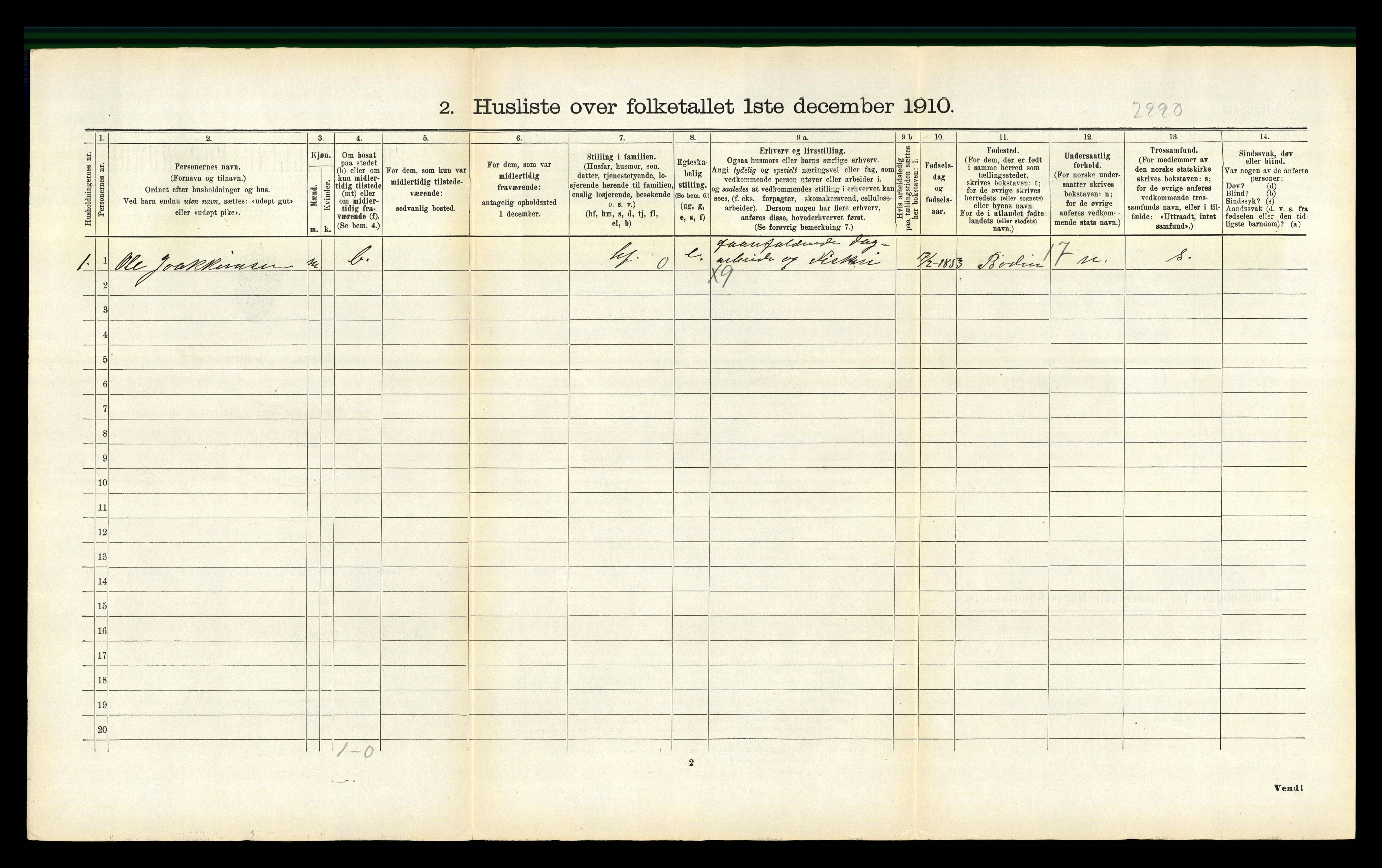 RA, 1910 census for Gildeskål, 1910, p. 788