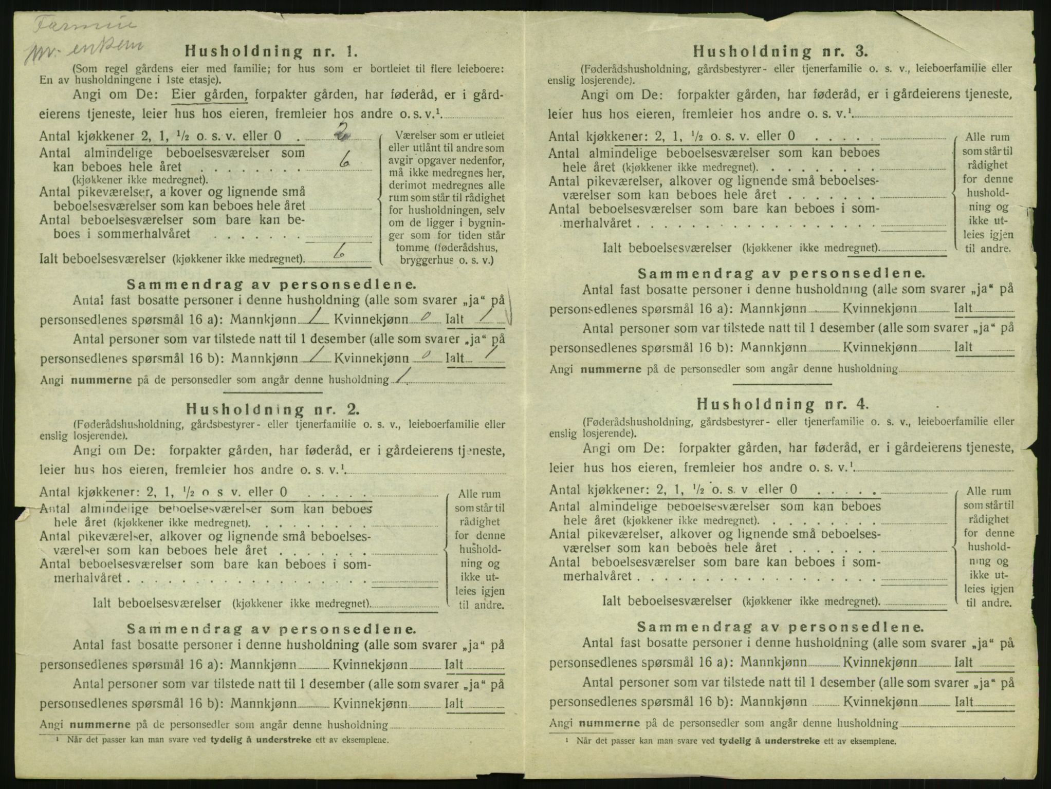 SAK, 1920 census for Høvåg, 1920, p. 875