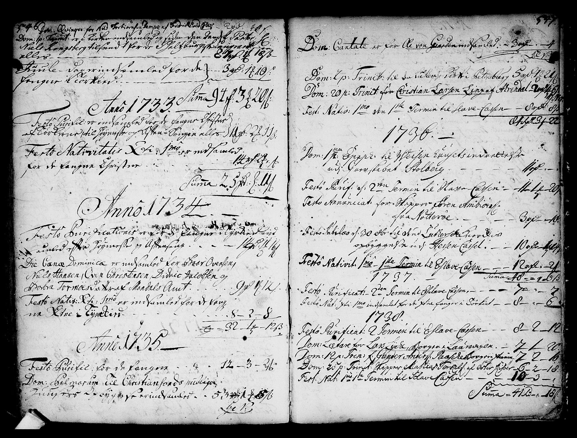 Kongsberg kirkebøker, SAKO/A-22/F/Fa/L0002: Parish register (official) no. I 2, 1721-1743, p. 546-547