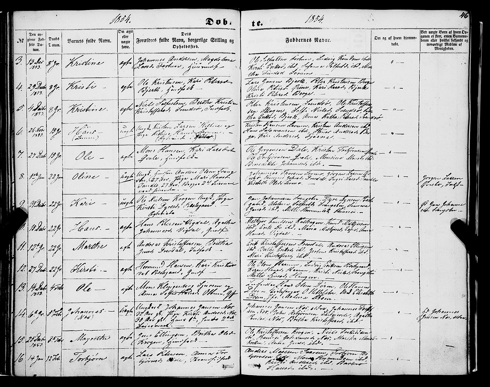 Luster sokneprestembete, AV/SAB-A-81101/H/Haa/Haaa/L0007: Parish register (official) no. A 7, 1849-1859, p. 46