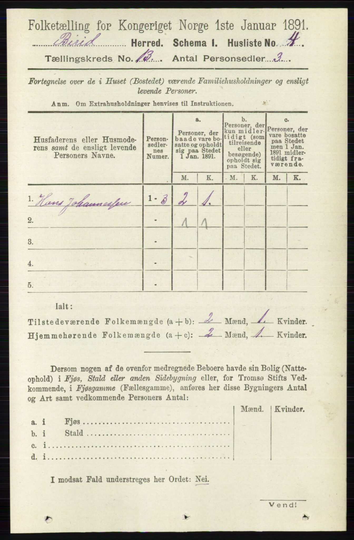 RA, 1891 census for 0525 Biri, 1891, p. 5252