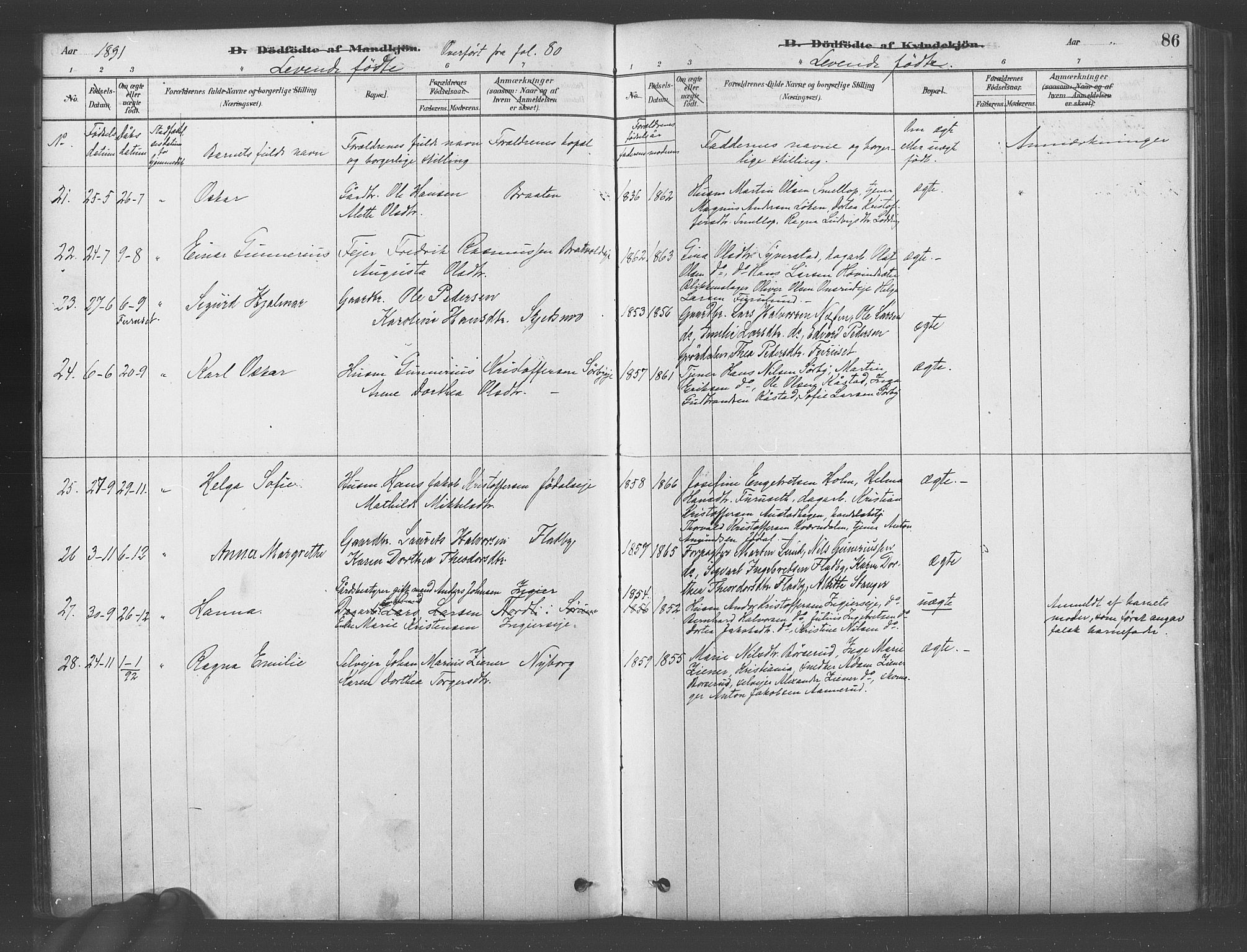 Ullensaker prestekontor Kirkebøker, AV/SAO-A-10236a/F/Fa/L0019: Parish register (official) no. I 19, 1878-1891, p. 86