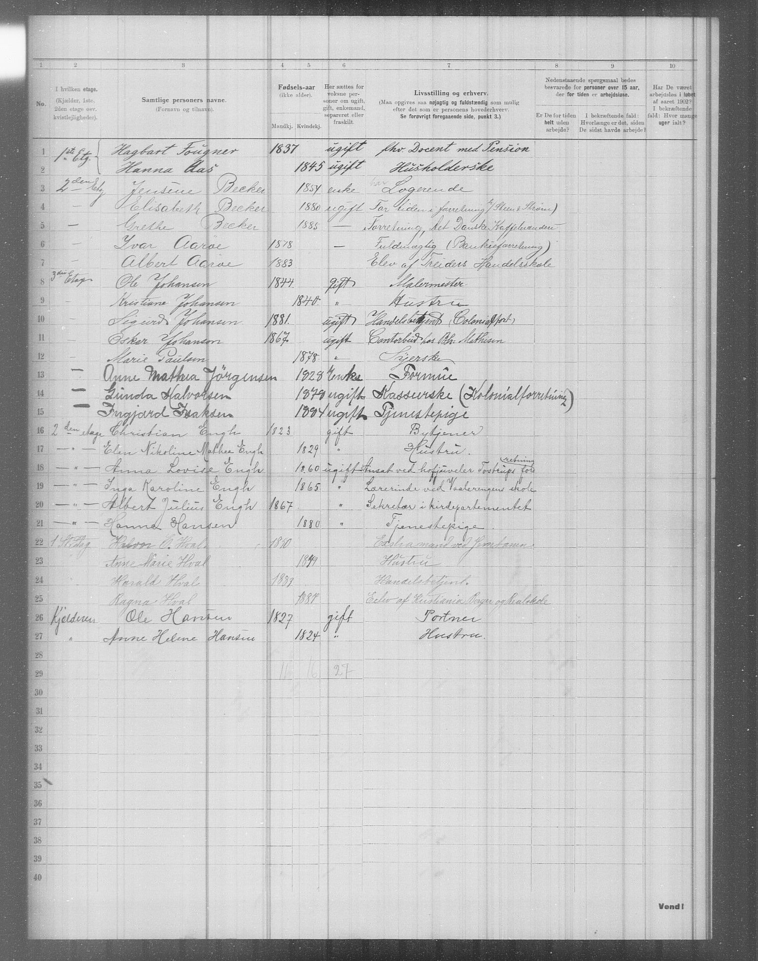 OBA, Municipal Census 1902 for Kristiania, 1902, p. 4957