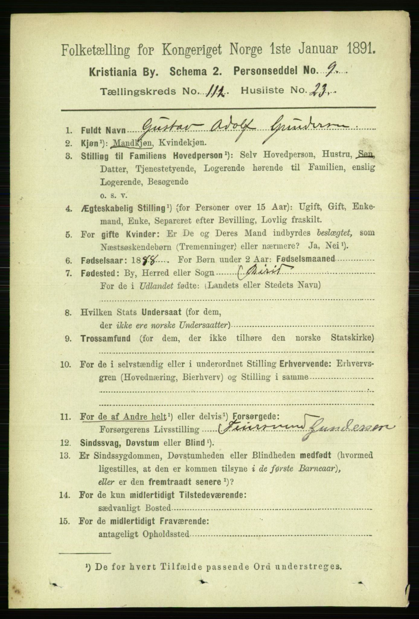 RA, 1891 census for 0301 Kristiania, 1891, p. 59720