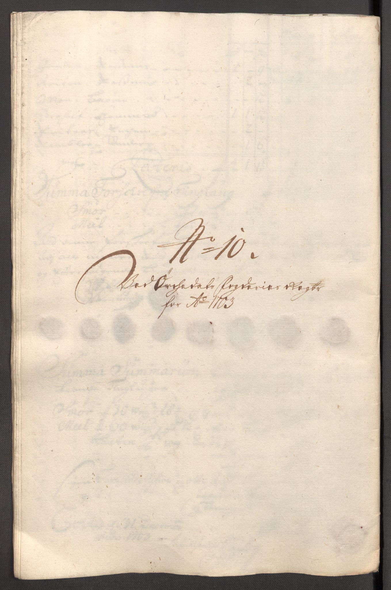 Rentekammeret inntil 1814, Reviderte regnskaper, Fogderegnskap, AV/RA-EA-4092/R60/L3953: Fogderegnskap Orkdal og Gauldal, 1703, p. 167