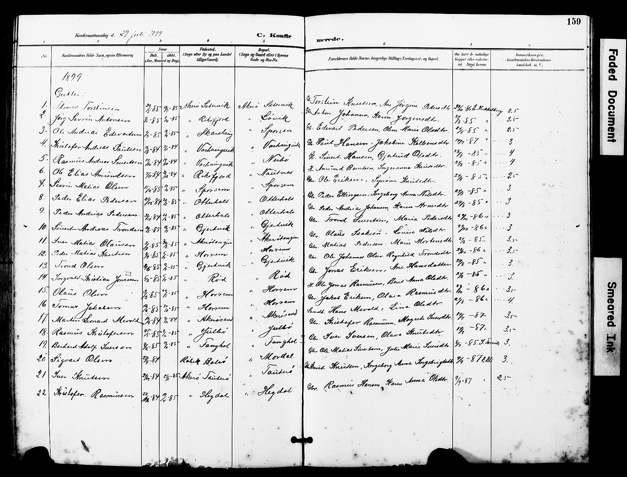 Ministerialprotokoller, klokkerbøker og fødselsregistre - Møre og Romsdal, AV/SAT-A-1454/560/L0725: Parish register (copy) no. 560C02, 1895-1930, p. 159