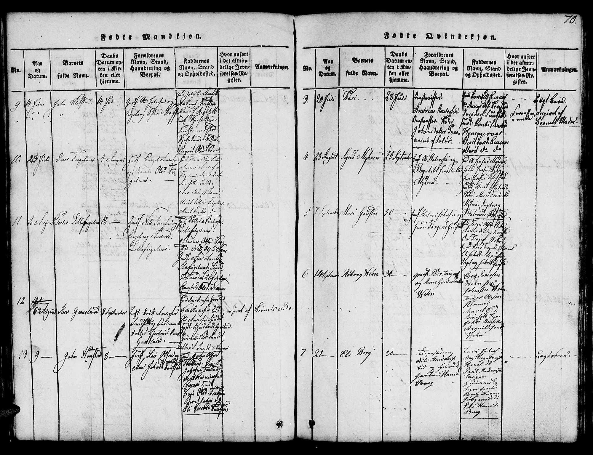 Ministerialprotokoller, klokkerbøker og fødselsregistre - Sør-Trøndelag, SAT/A-1456/694/L1130: Parish register (copy) no. 694C02, 1816-1857, p. 70