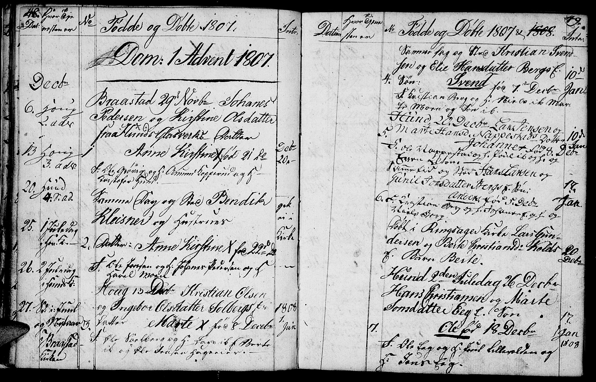 Vardal prestekontor, AV/SAH-PREST-100/H/Ha/Hab/L0003: Parish register (copy) no. 3, 1803-1808, p. 48-49
