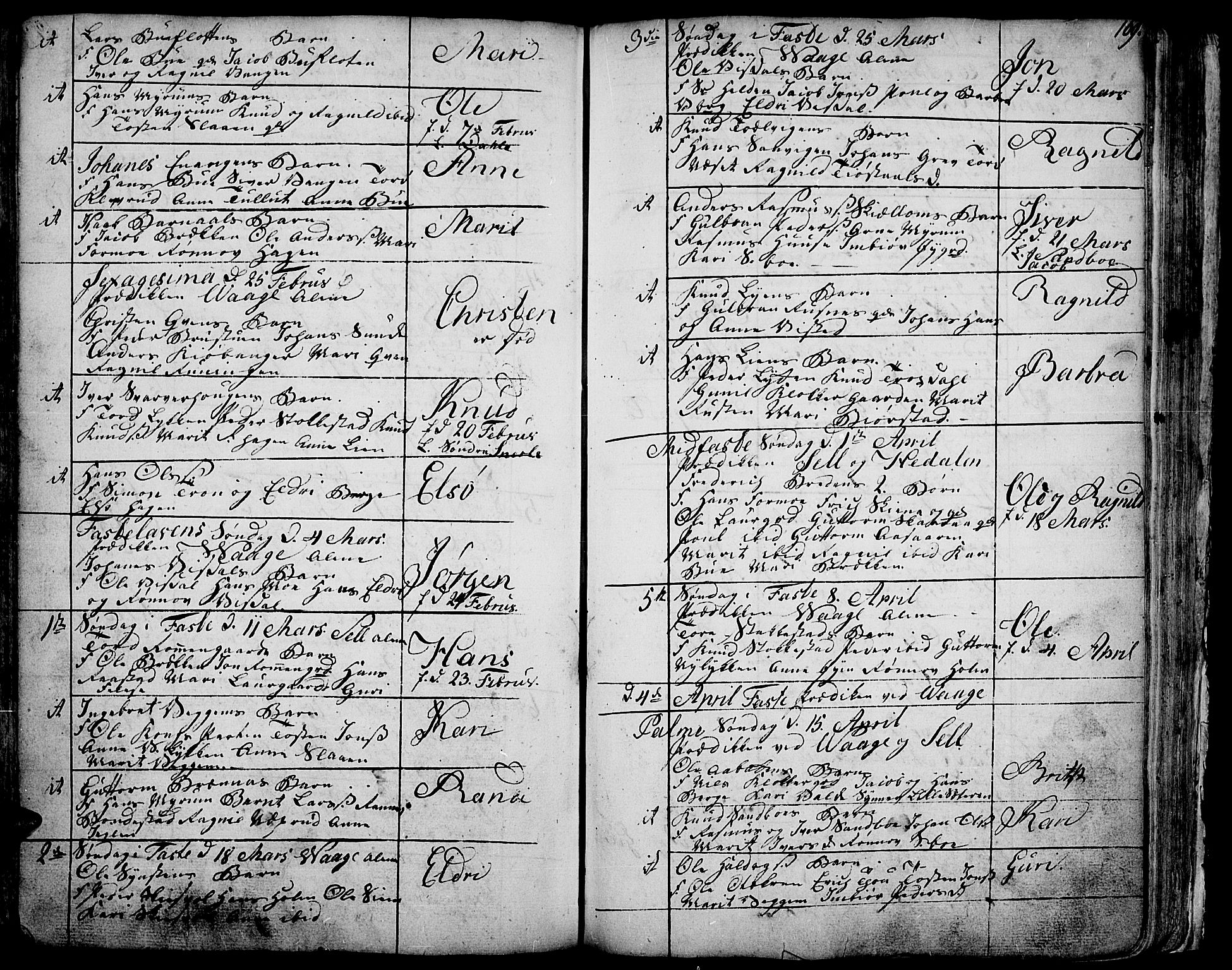 Vågå prestekontor, AV/SAH-PREST-076/H/Ha/Haa/L0001: Parish register (official) no. 1, 1739-1810, p. 169