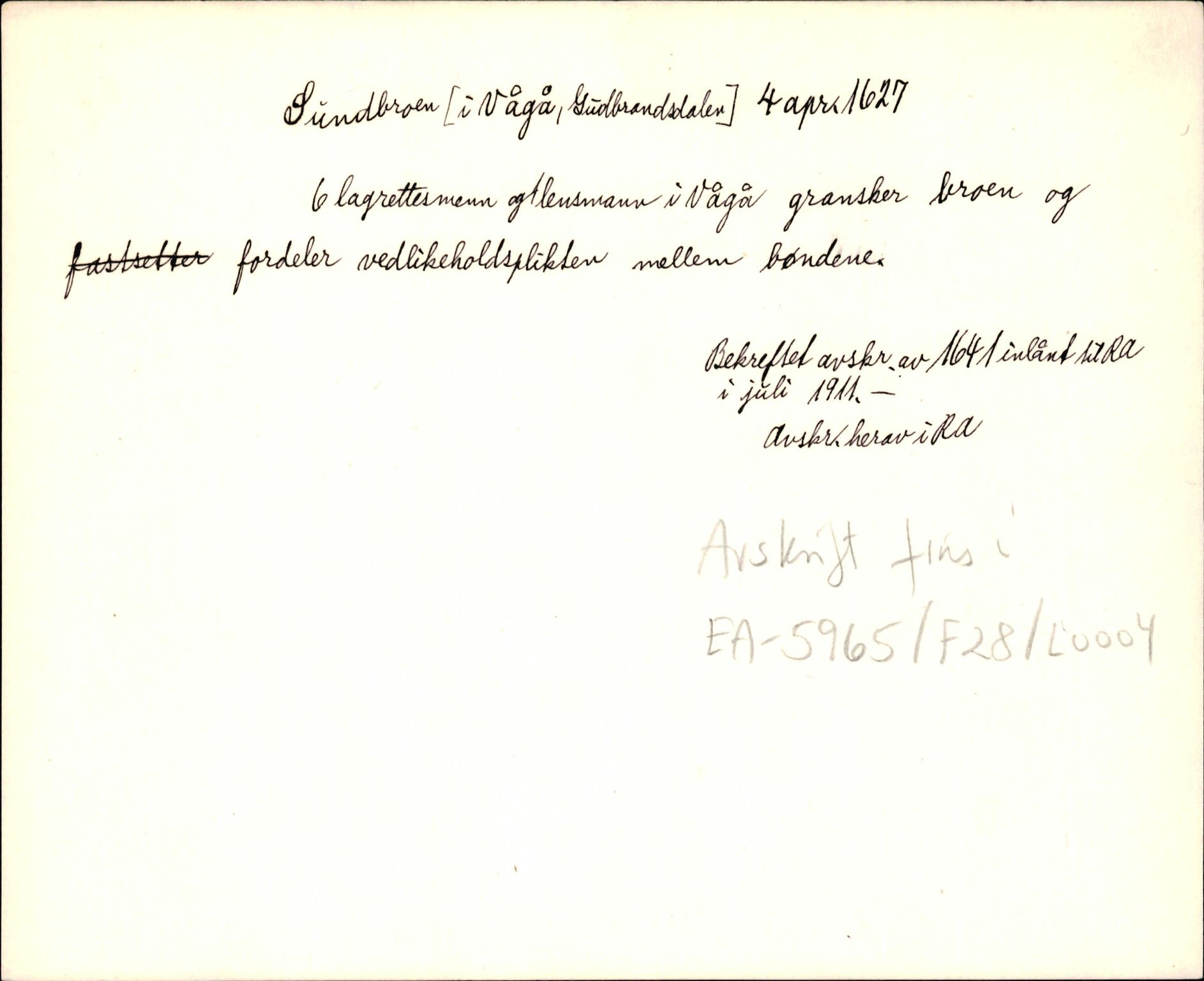 Riksarkivets diplomsamling, AV/RA-EA-5965/F35/F35d/L0003: Innlånte diplomer, seddelregister, 1621-1642, p. 171