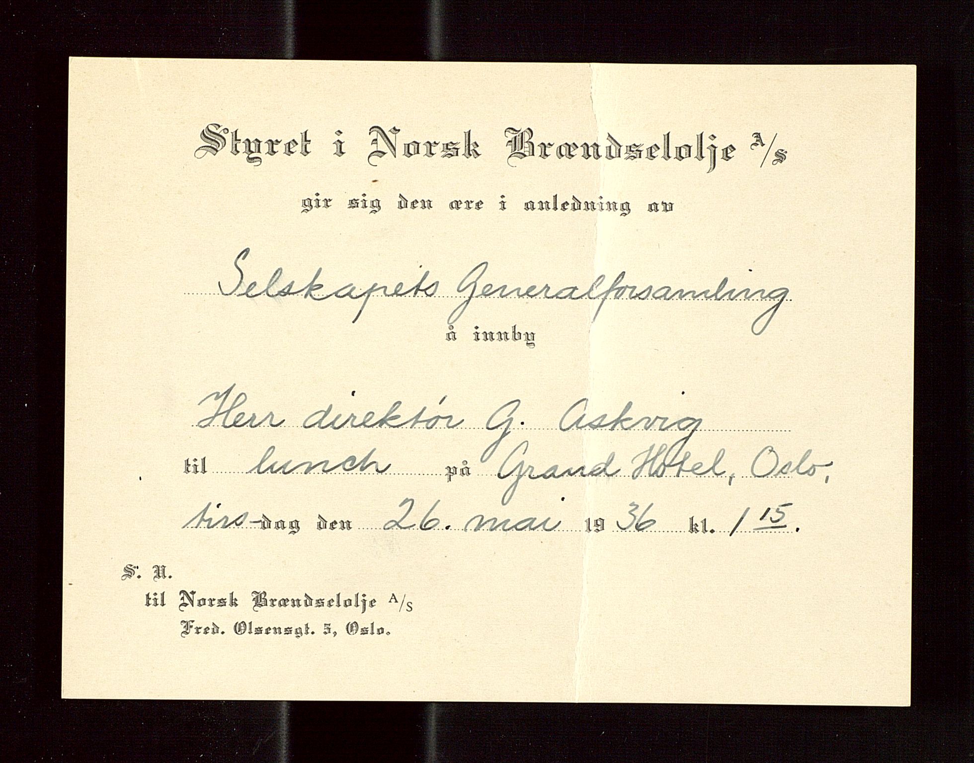 PA 1544 - Norsk Brændselolje A/S, SAST/A-101965/1/A/Aa/L0002/0003: Generalforsamling  / Generalforsamling 1935, 1936, 1935-1936, p. 3