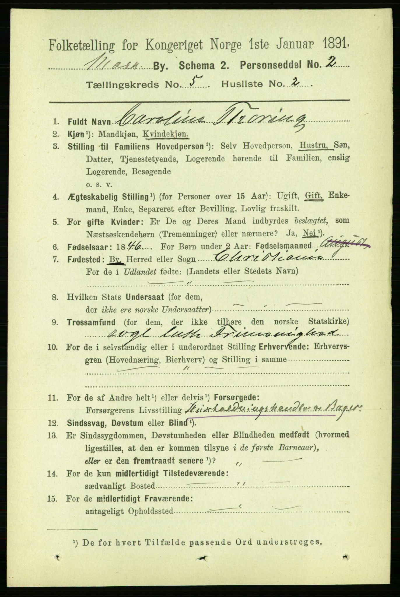 RA, 1891 census for 0104 Moss, 1891, p. 3048