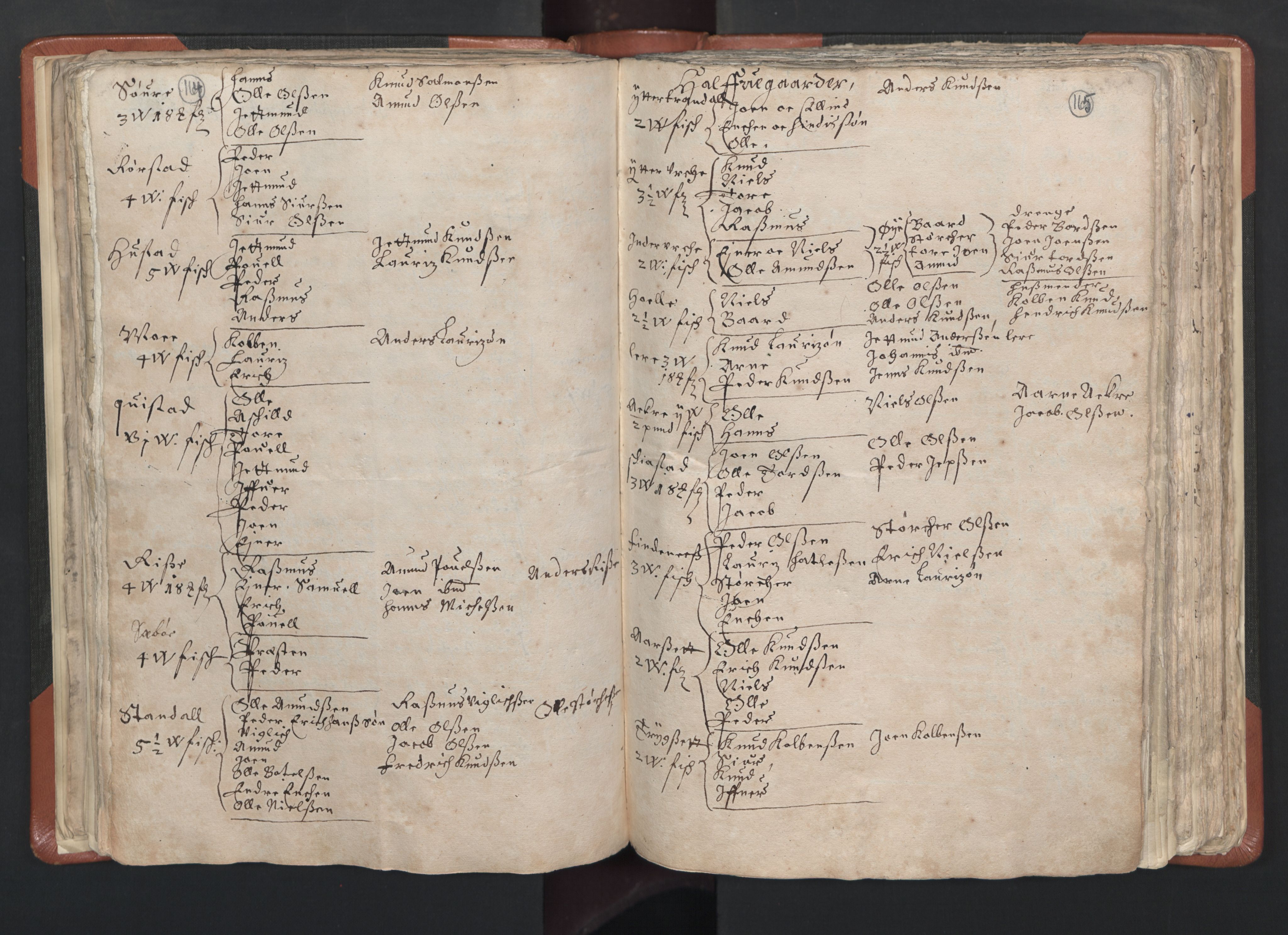 RA, Vicar's Census 1664-1666, no. 26: Sunnmøre deanery, 1664-1666, p. 164-165