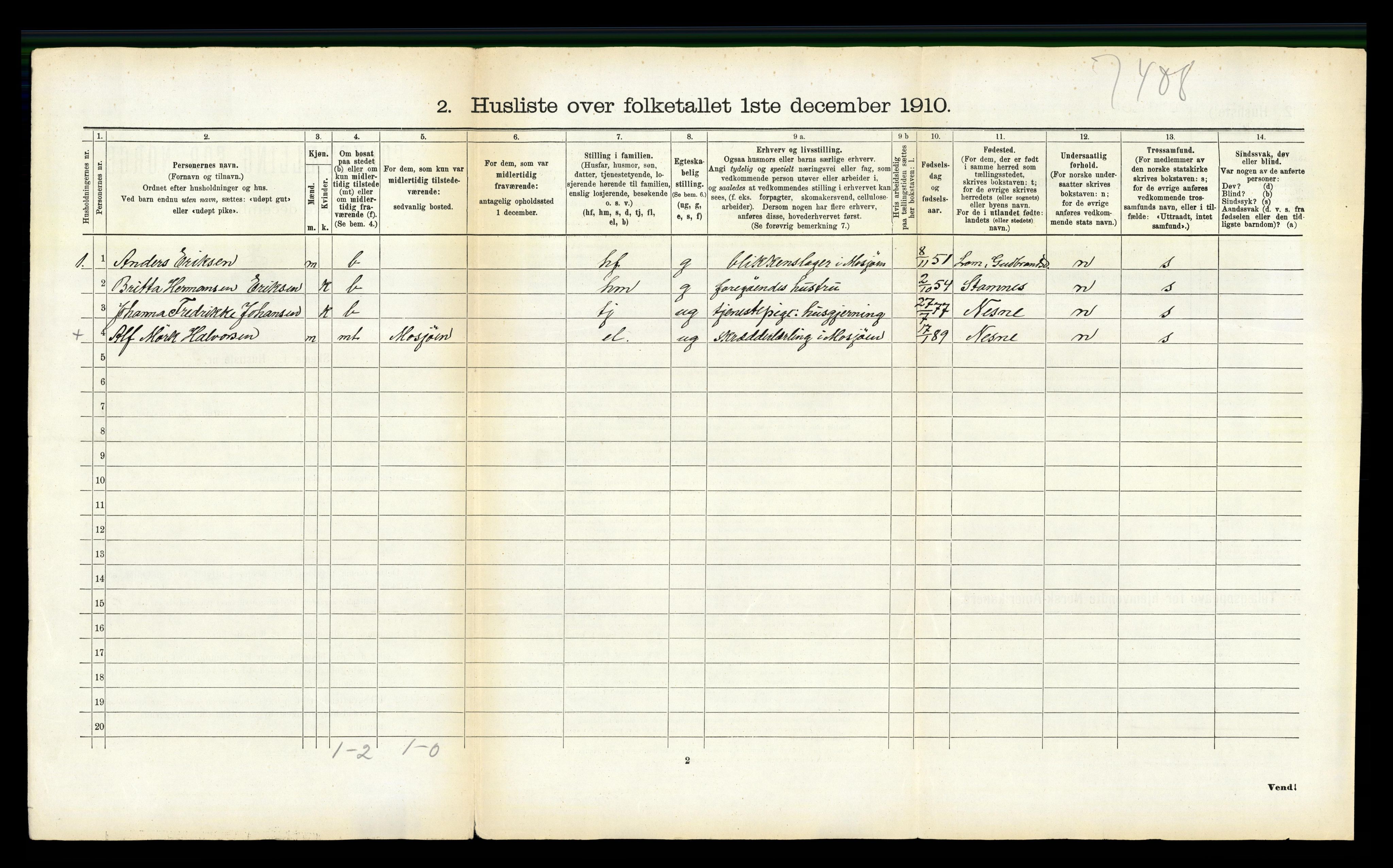 RA, 1910 census for Vefsn, 1910, p. 559