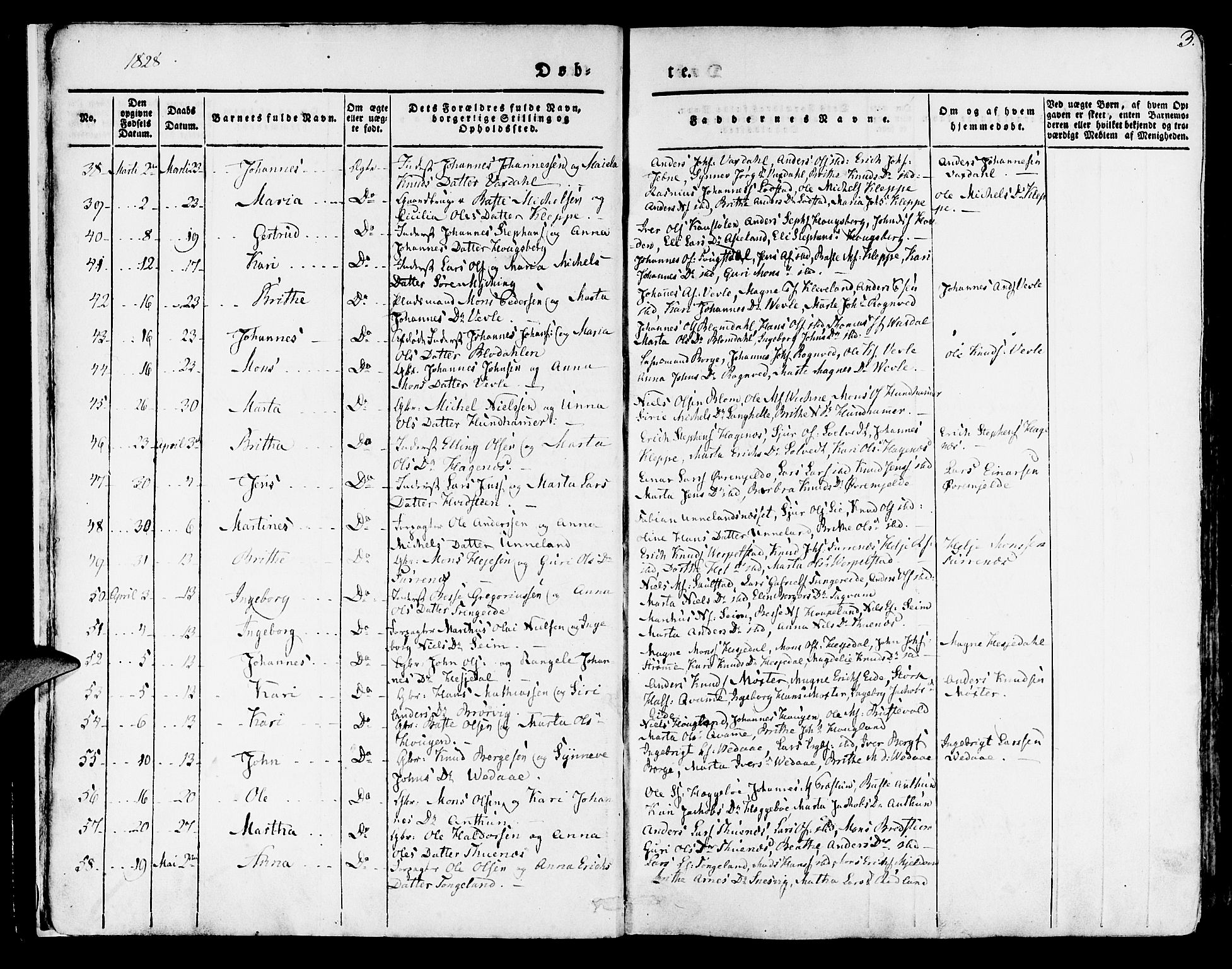 Haus sokneprestembete, SAB/A-75601/H/Haa: Parish register (official) no. A 14, 1827-1838, p. 3