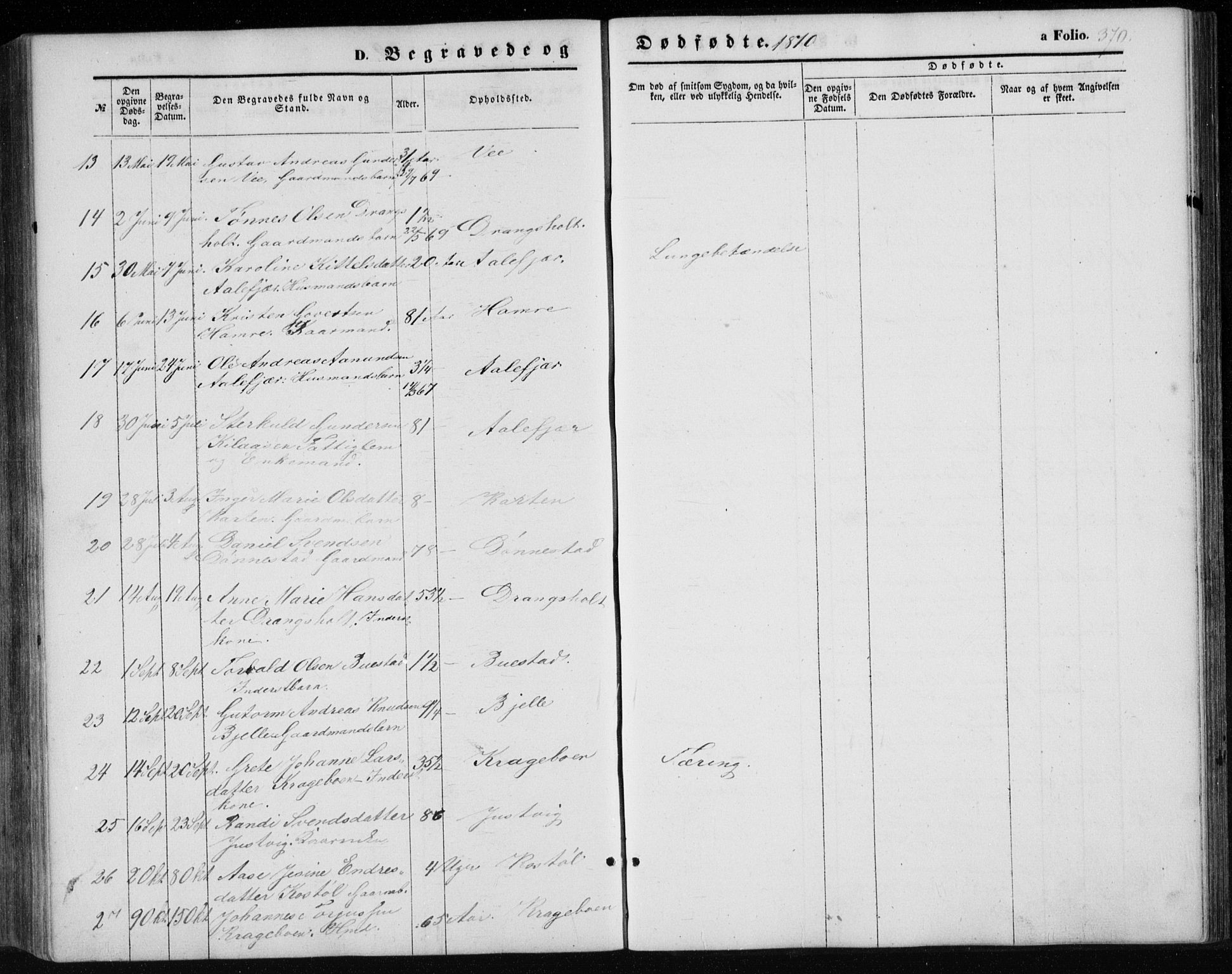 Tveit sokneprestkontor, AV/SAK-1111-0043/F/Fb/L0003: Parish register (copy) no. B 3, 1854-1886, p. 370