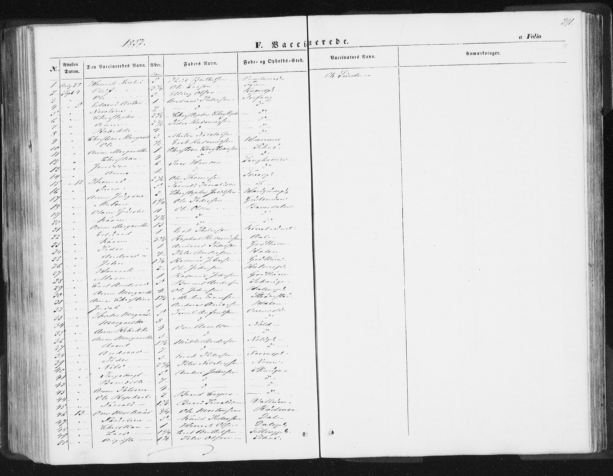 Ministerialprotokoller, klokkerbøker og fødselsregistre - Nord-Trøndelag, AV/SAT-A-1458/746/L0446: Parish register (official) no. 746A05, 1846-1859, p. 291