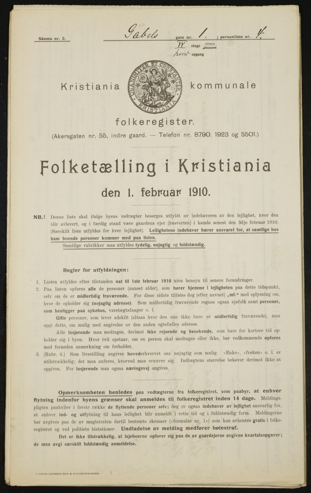 OBA, Municipal Census 1910 for Kristiania, 1910, p. 27117