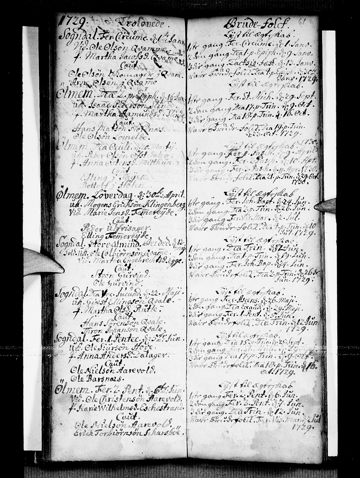 Sogndal sokneprestembete, SAB/A-81301/H/Haa/Haaa/L0002: Parish register (official) no. A 2, 1725-1741, p. 61