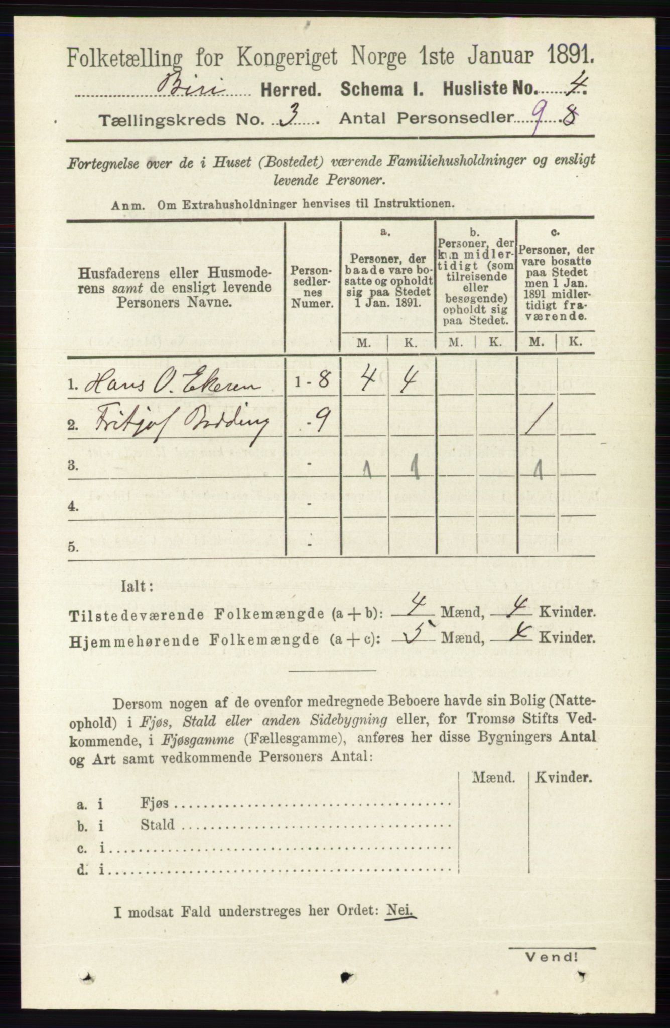 RA, 1891 census for 0525 Biri, 1891, p. 833