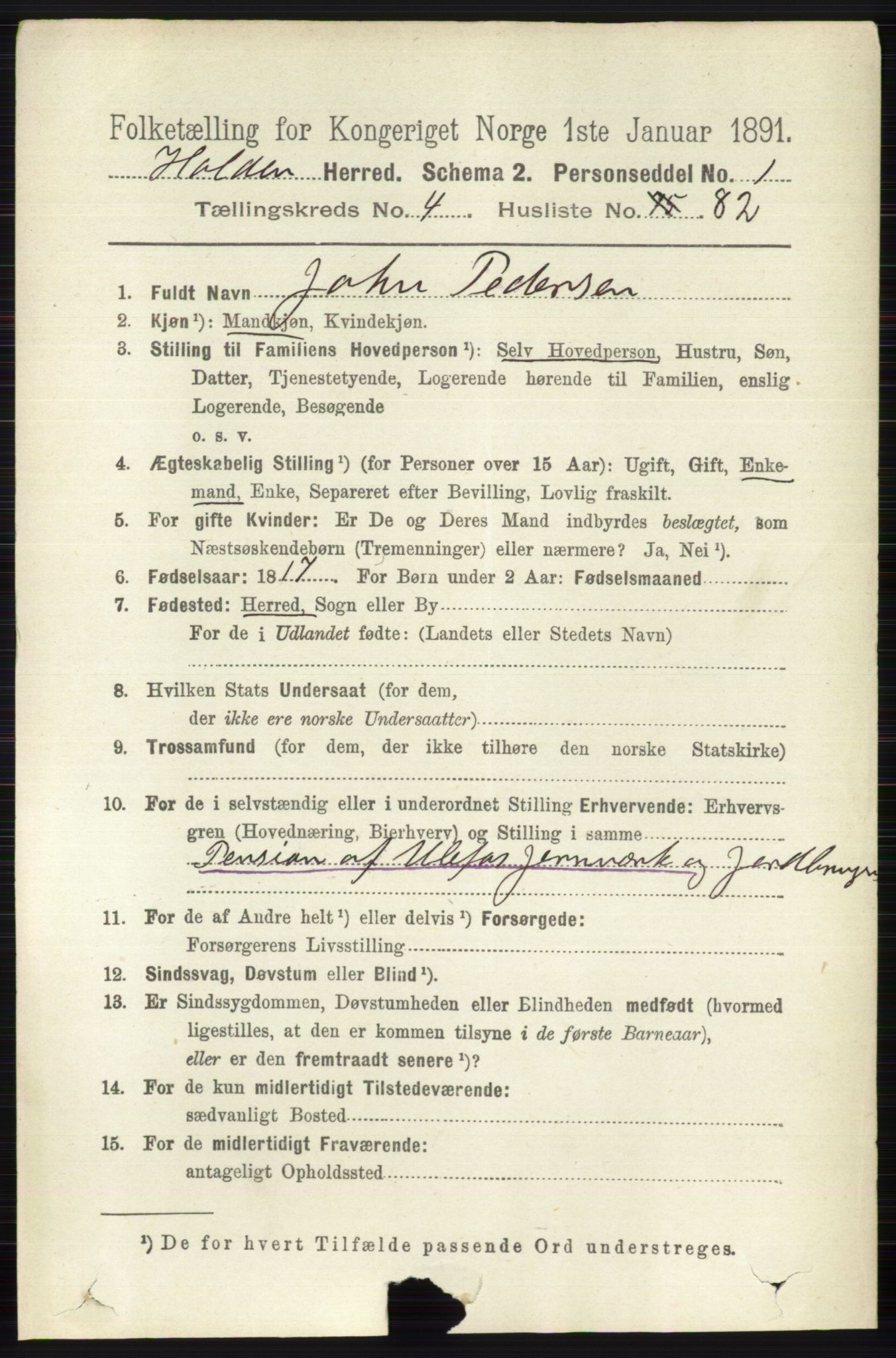 RA, 1891 census for 0819 Holla, 1891, p. 2723