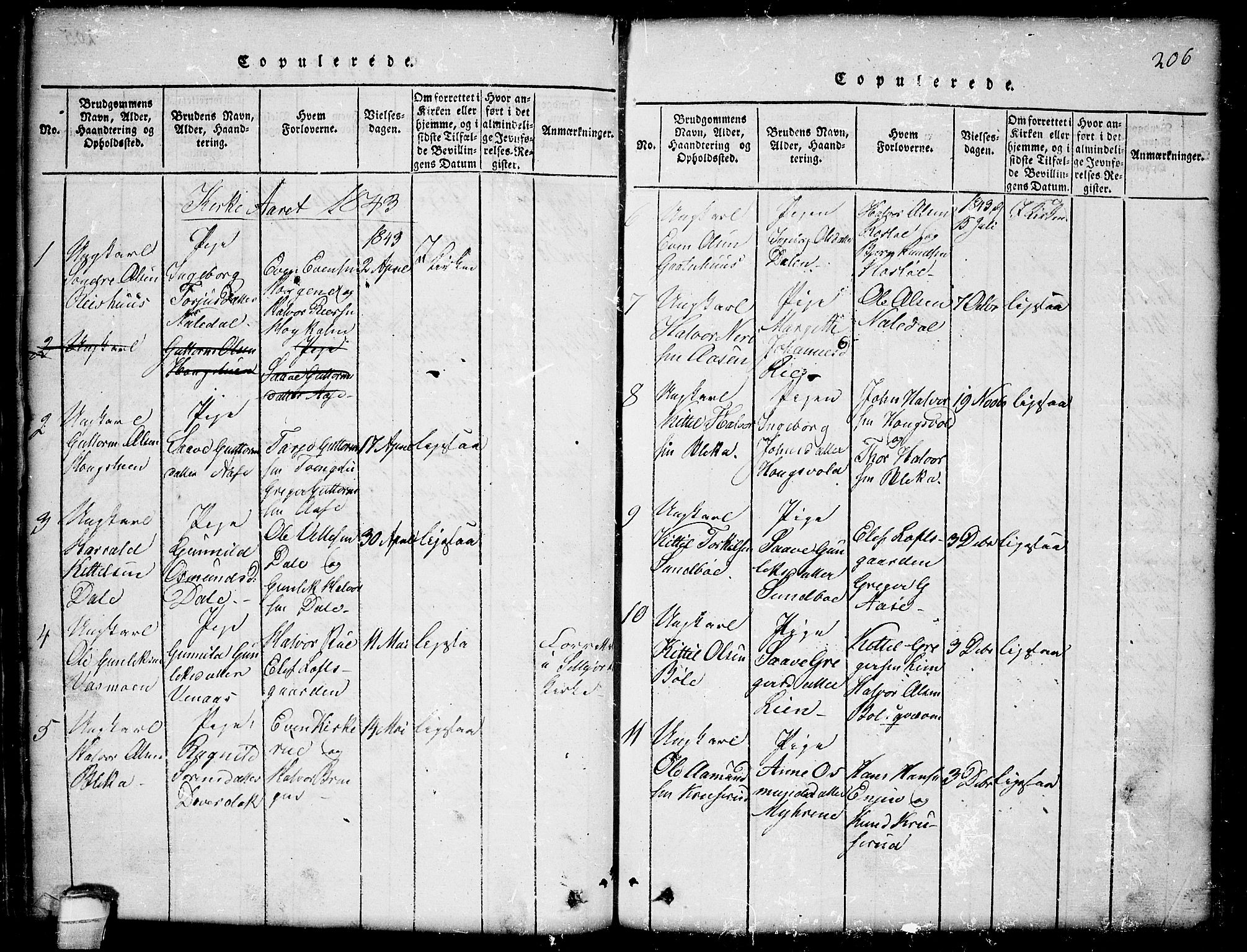 Seljord kirkebøker, SAKO/A-20/G/Gb/L0002: Parish register (copy) no. II 2, 1815-1854, p. 206