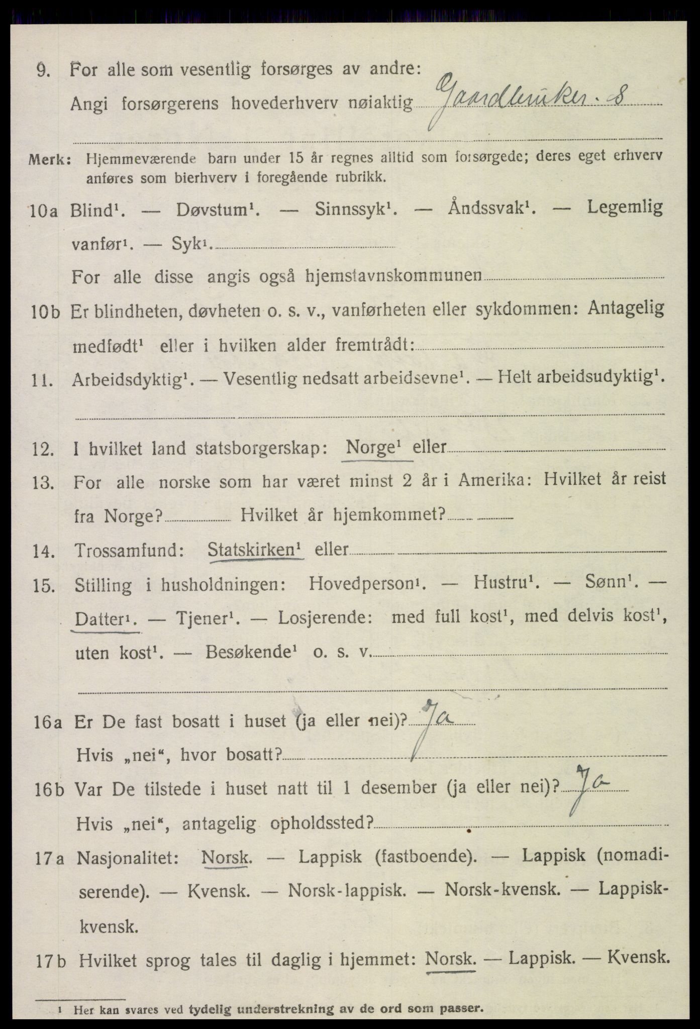 SAT, 1920 census for Leksvik, 1920, p. 4201