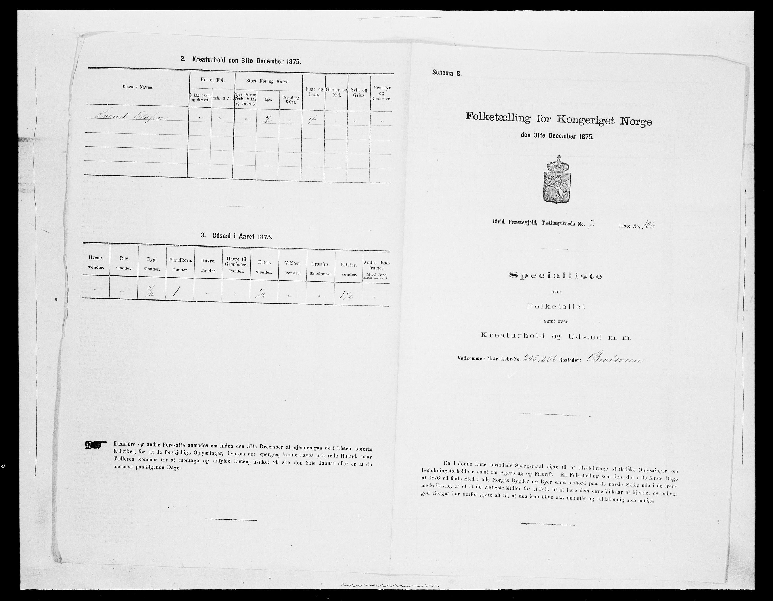 SAH, 1875 census for 0525P Biri, 1875, p. 1504