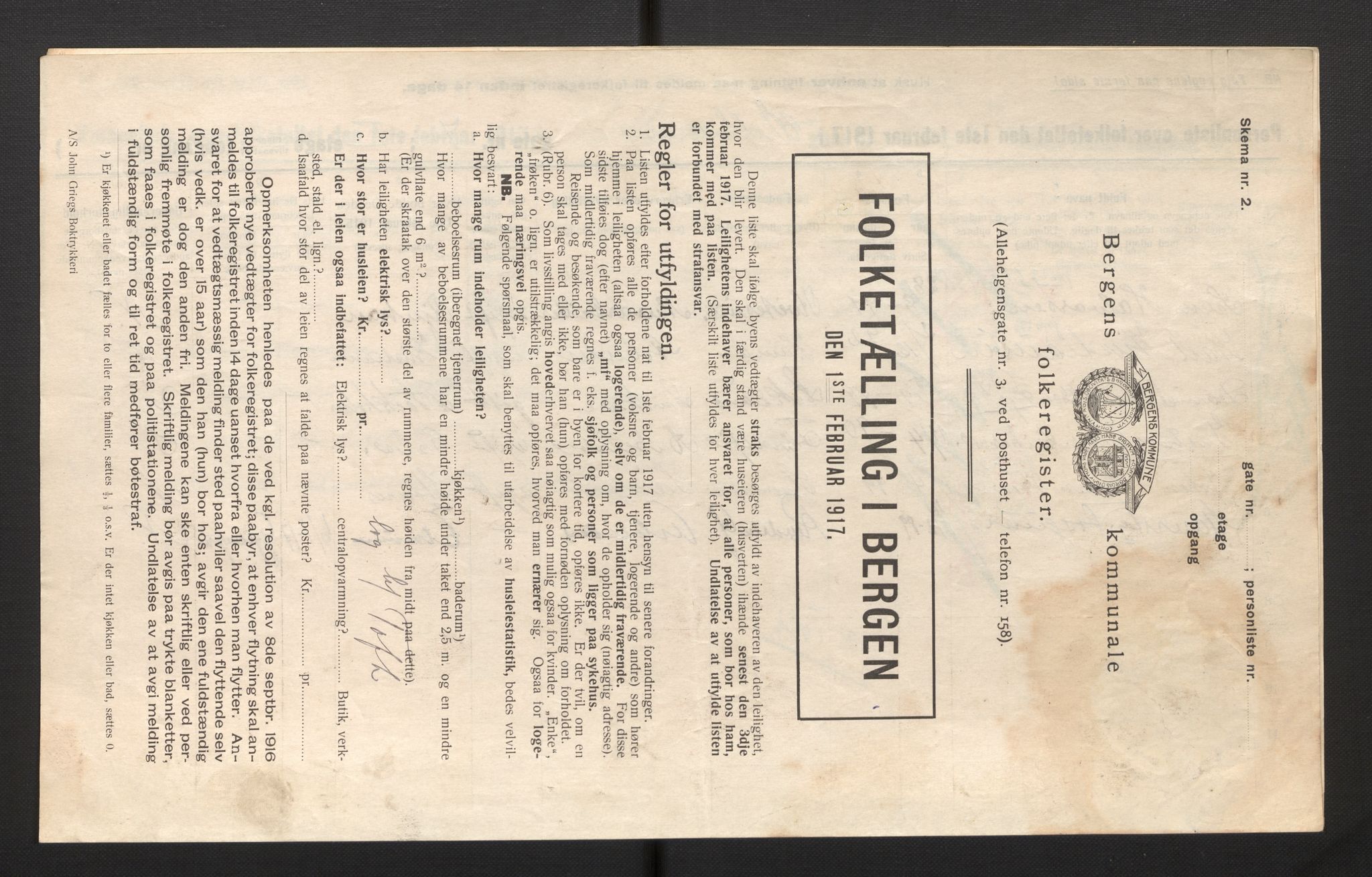 SAB, Municipal Census 1917 for Bergen, 1917, p. 44762