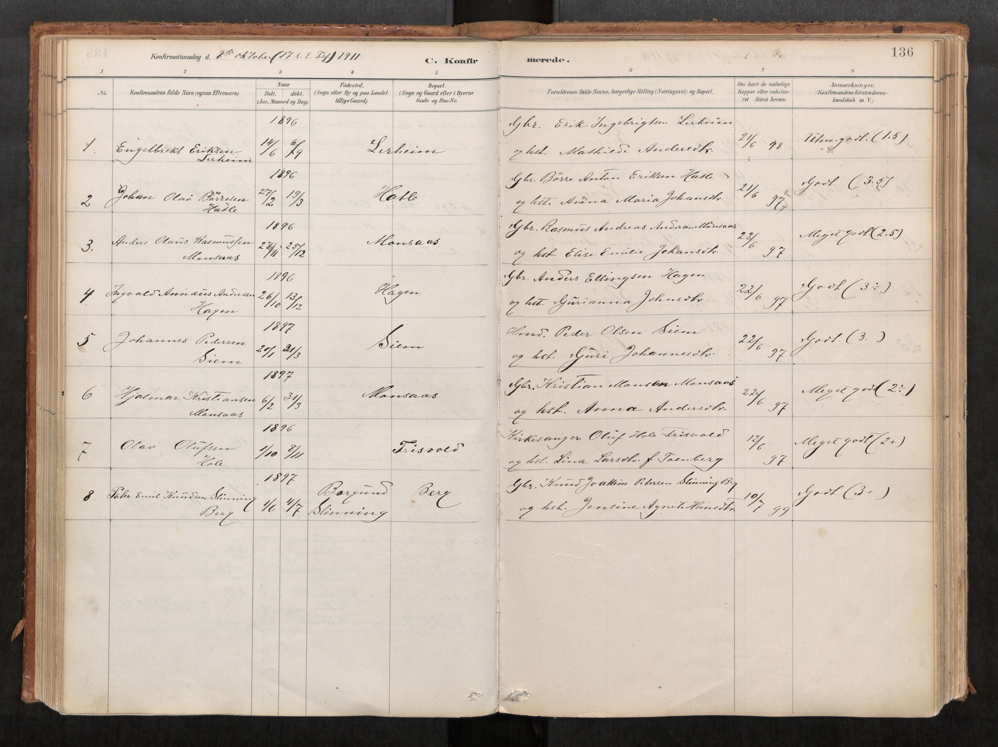 Ministerialprotokoller, klokkerbøker og fødselsregistre - Møre og Romsdal, AV/SAT-A-1454/542/L0553: Parish register (official) no. 542A03, 1885-1925, p. 136