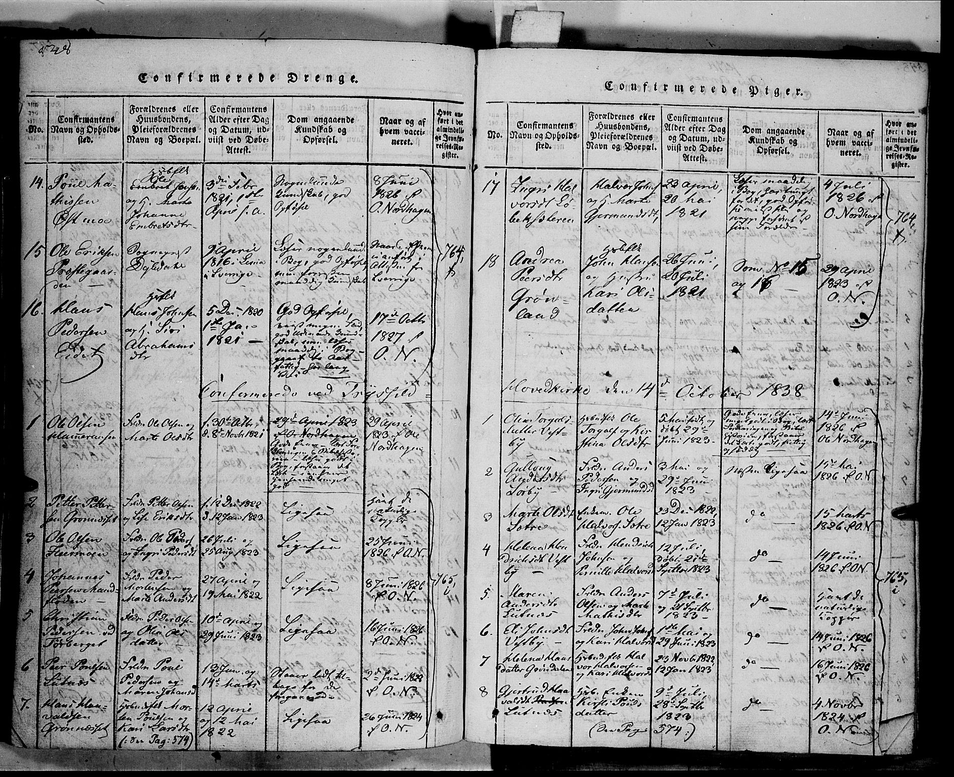 Trysil prestekontor, SAH/PREST-046/H/Ha/Haa/L0003: Parish register (official) no. 3 /1, 1814-1841, p. 548-549