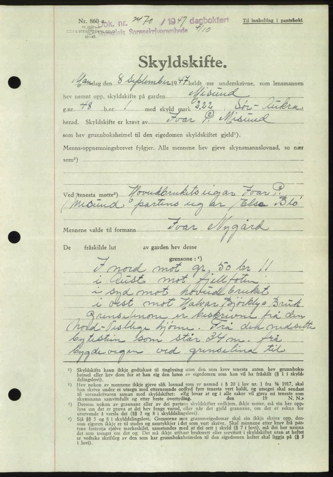 Romsdal sorenskriveri, SAT/A-4149/1/2/2C: Mortgage book no. A24, 1947-1947, Diary no: : 2470/1947