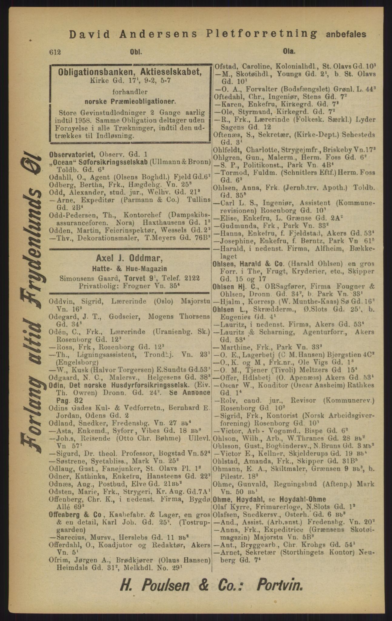 Kristiania/Oslo adressebok, PUBL/-, 1902, p. 612